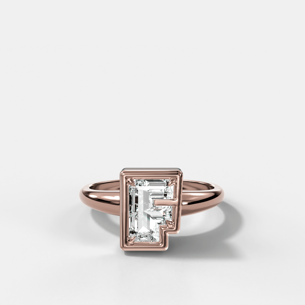 Club Diamond Initial Ring - Letter F - GOODSTONE