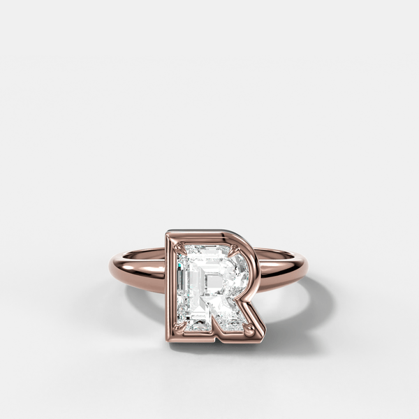 Club Diamond Initial Ring Letter R | GOODSTONE