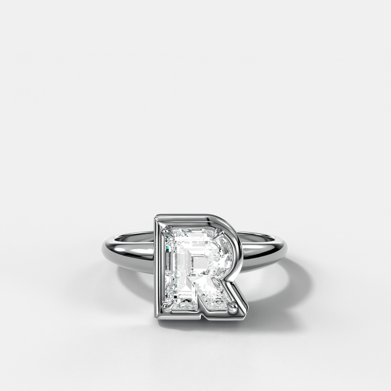 Club Diamond Initial Ring Letter R | GOODSTONE