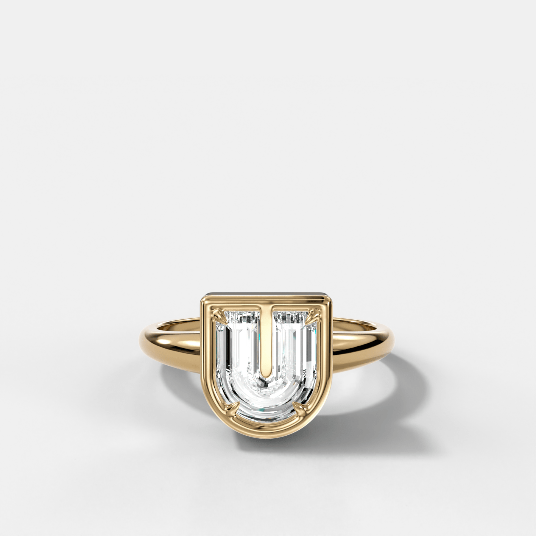 Club Diamond Initial Ring - Letter U - GOODSTONE