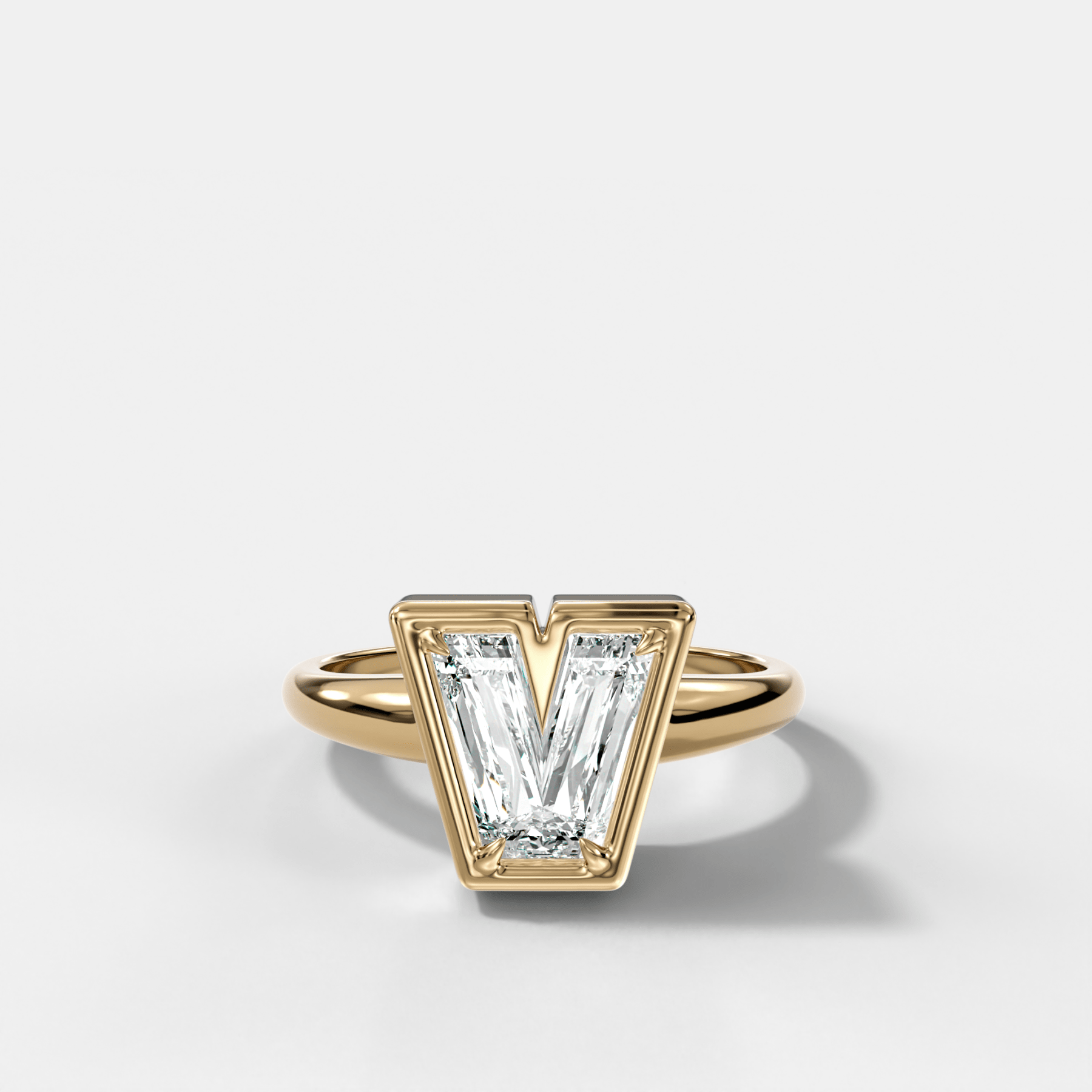 Club Diamond Initial Ring - Letter V - GOODSTONE