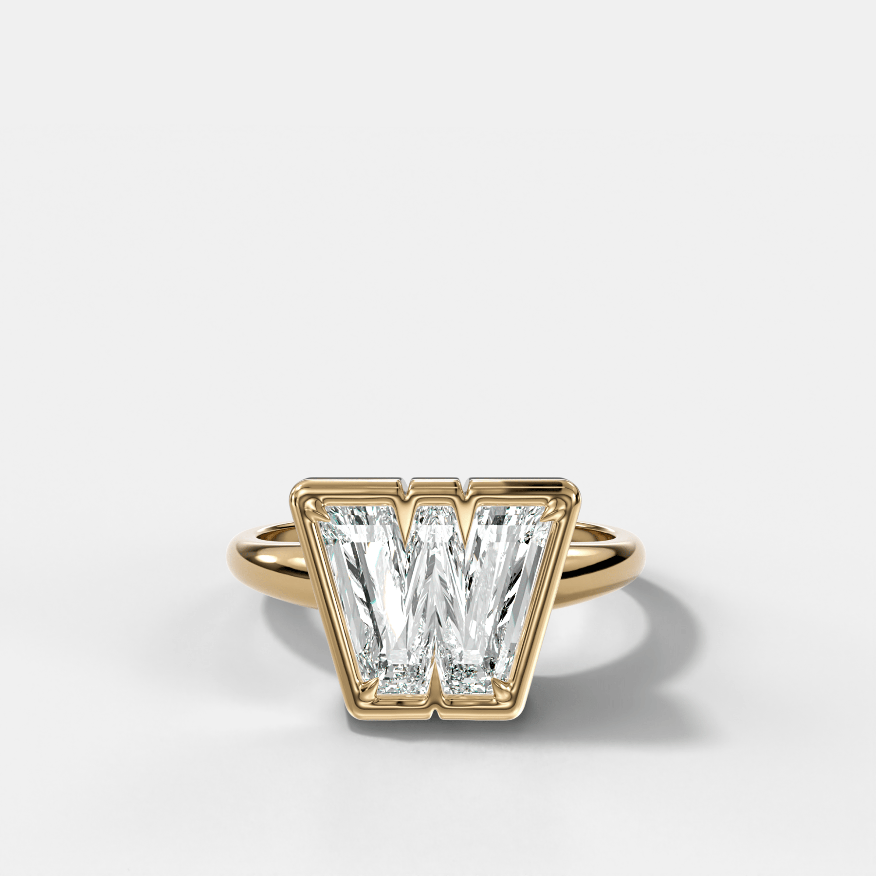 Club Diamond Initial Ring - Letter W - GOODSTONE