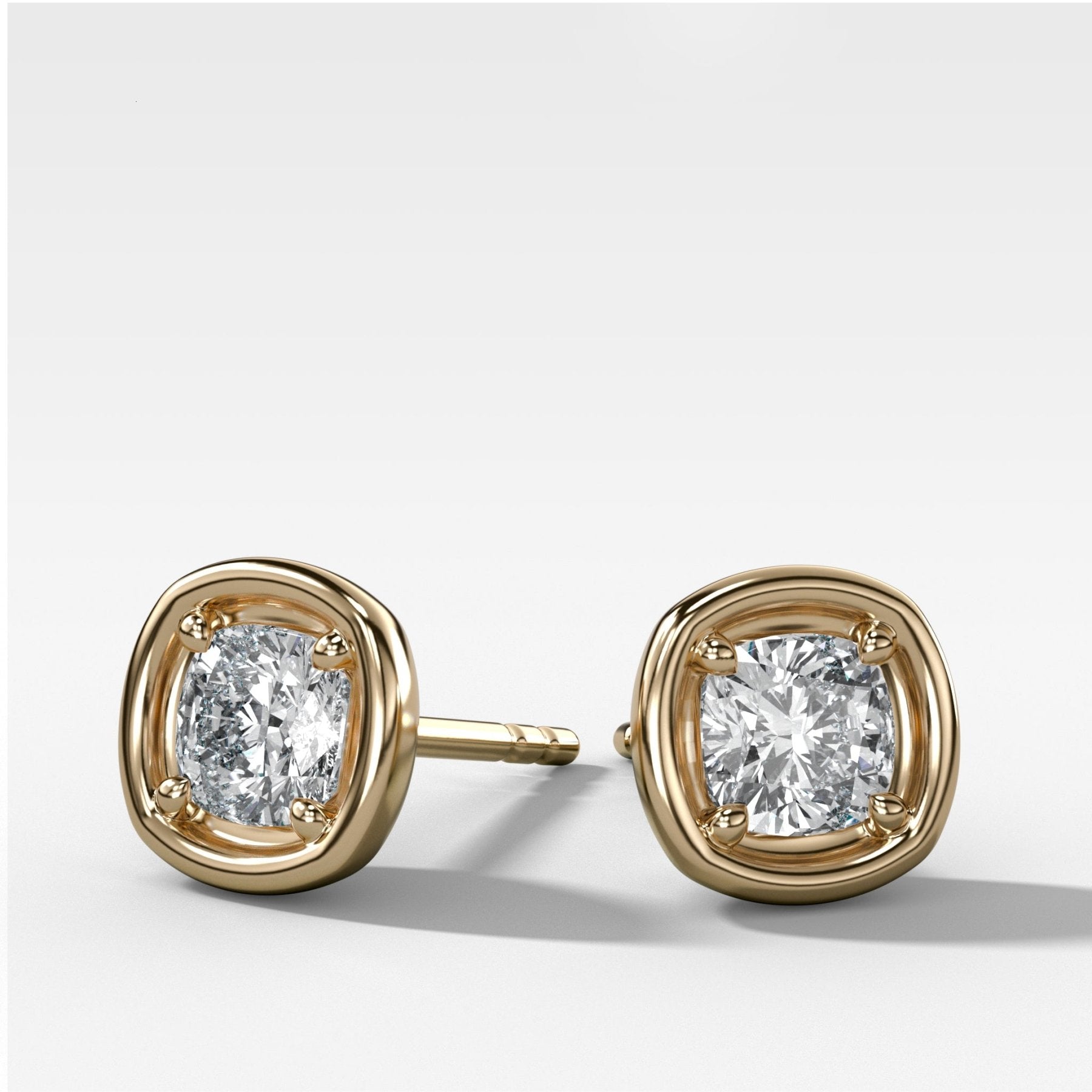 Club Diamond Stud Earring with Cushion Cuts - GOODSTONE
