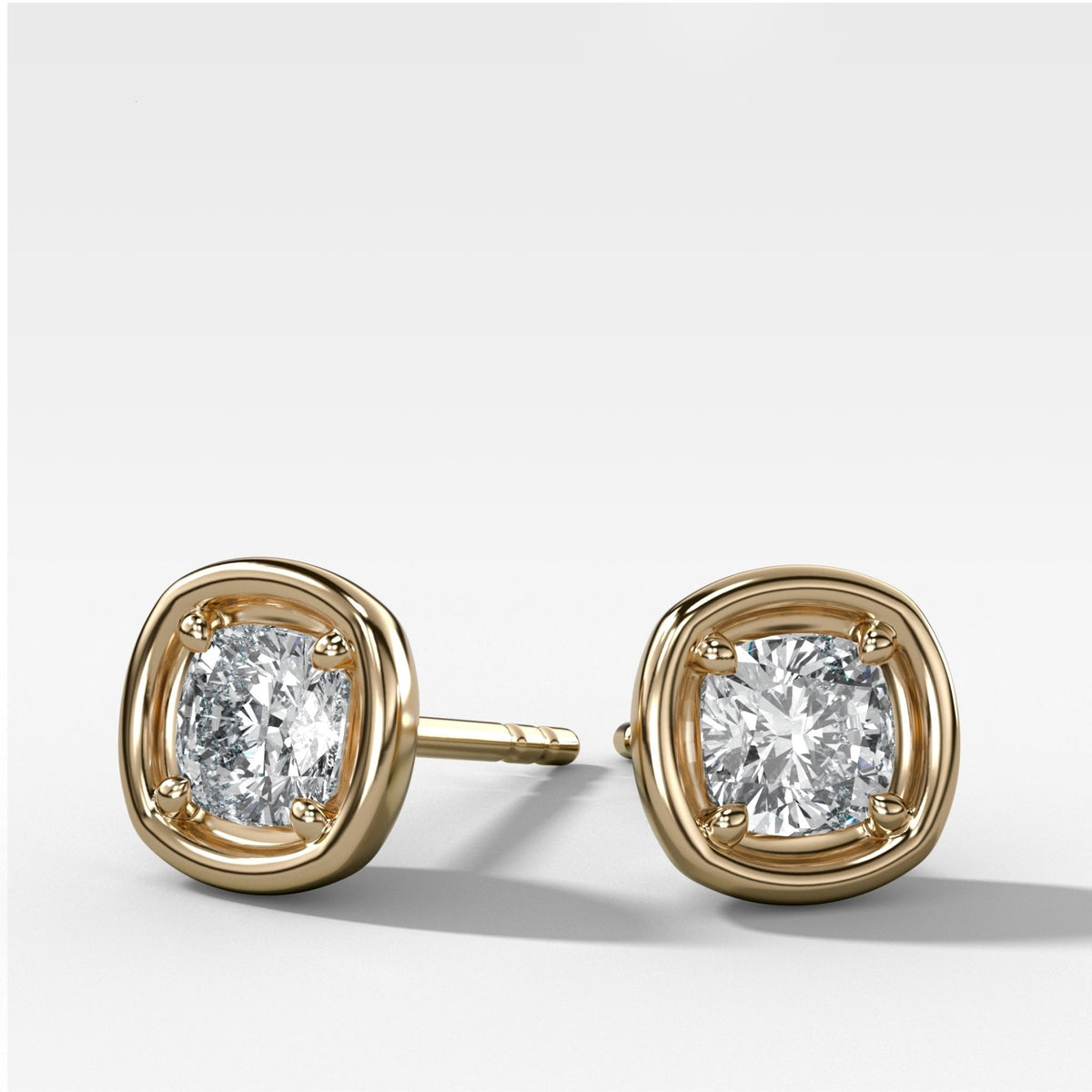 Club Diamond Stud Earring with Cushion Cuts - GOODSTONE