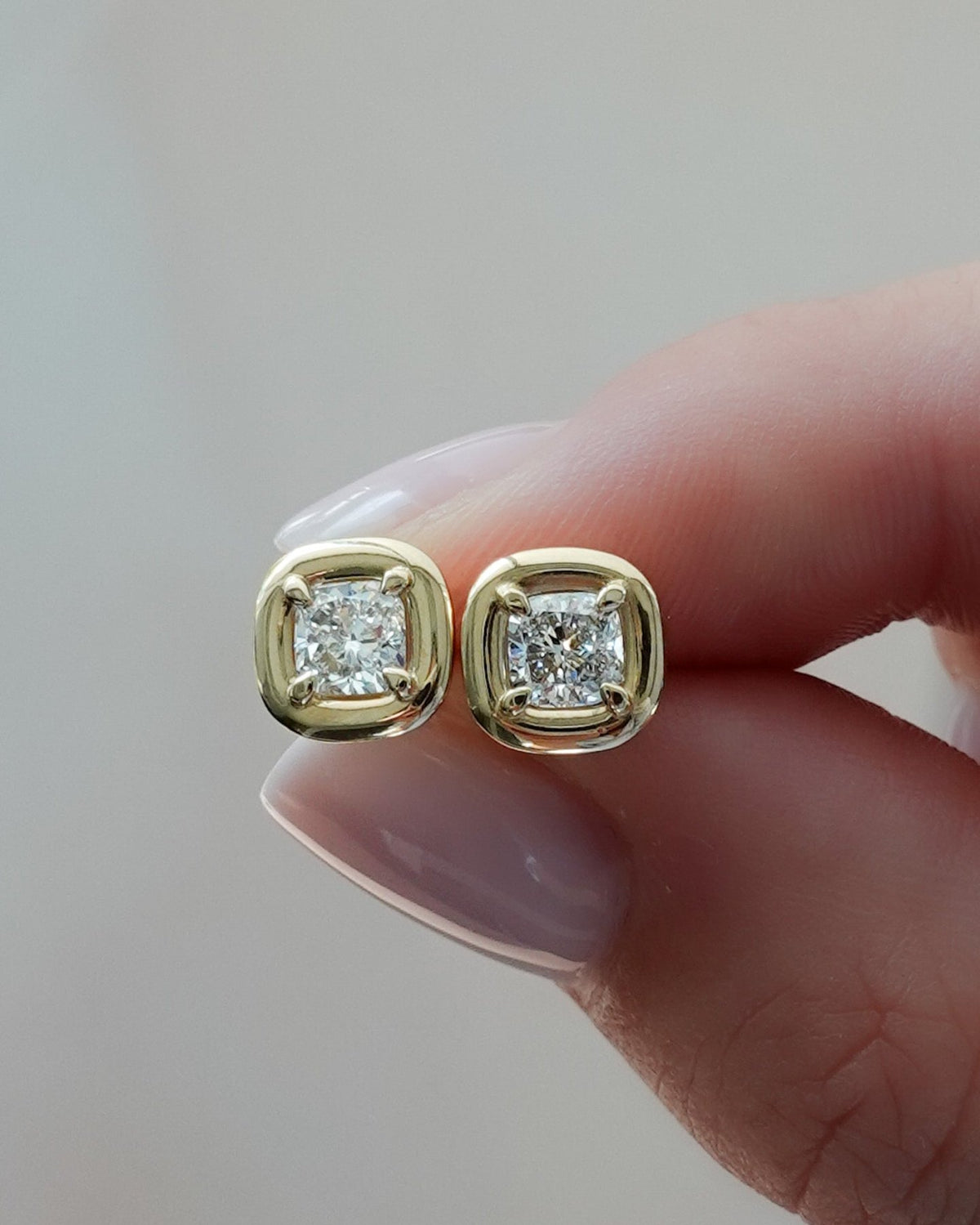 Club Diamond Stud Earring with Cushion Cuts - GOODSTONE