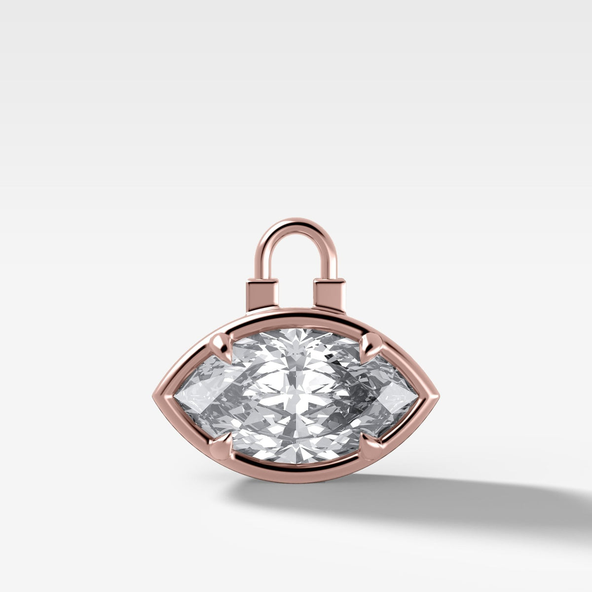 Club Lock East West Marquise Attachable Diamond Pendant - GOODSTONE