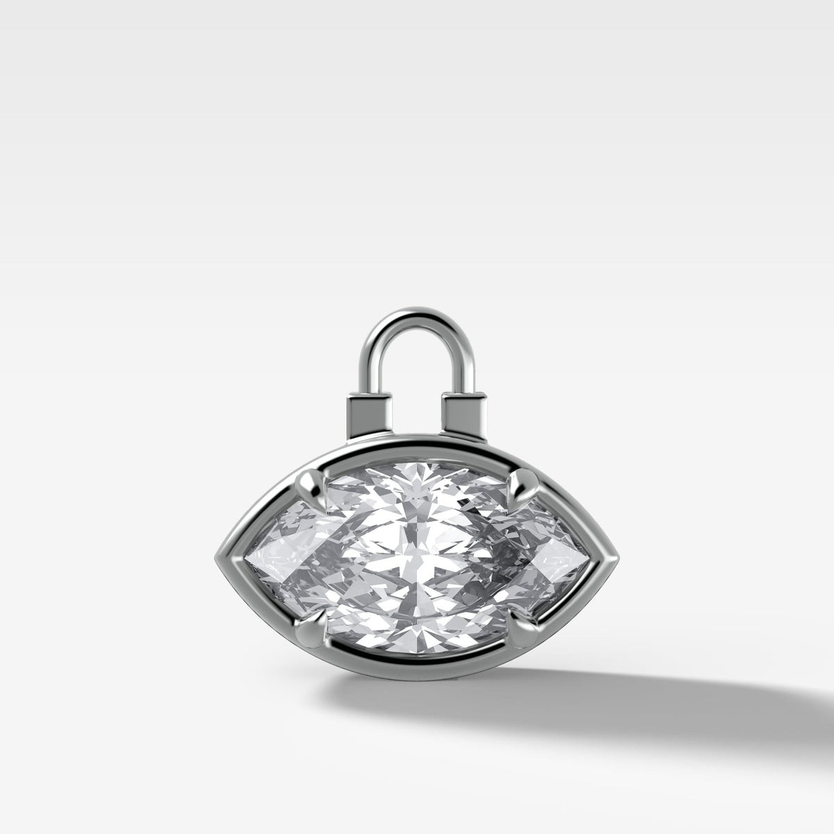 Club Lock East West Marquise Attachable Diamond Pendant - GOODSTONE