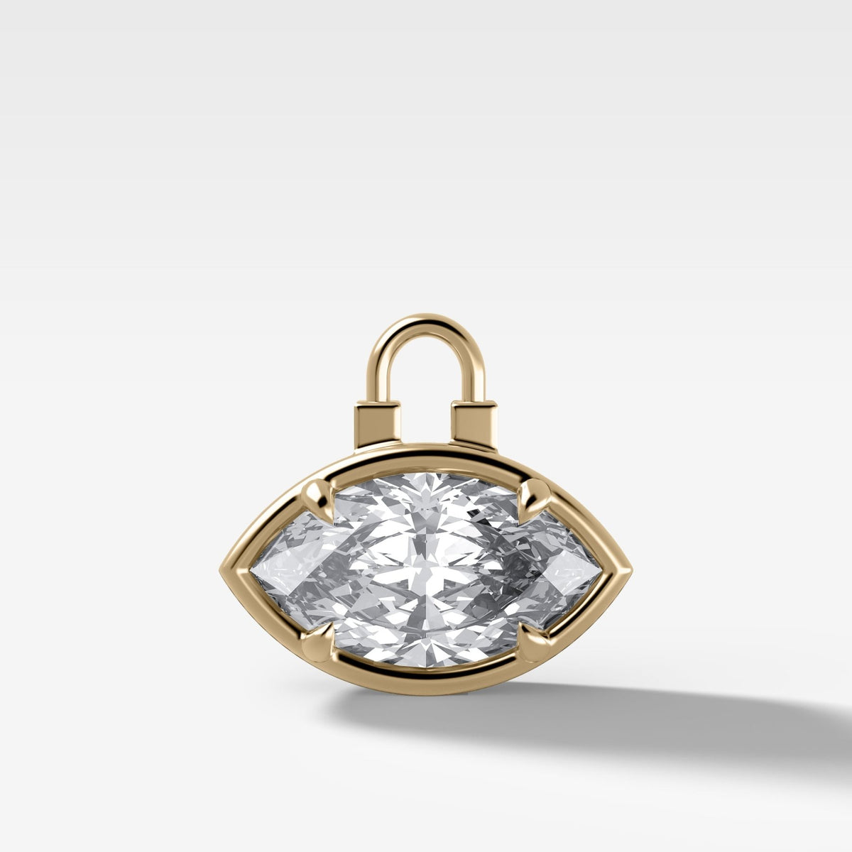 Club Lock East West Marquise Attachable Diamond Pendant - GOODSTONE