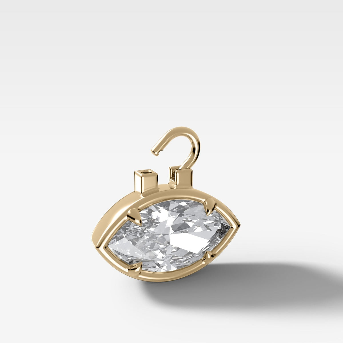 Club Lock East West Marquise Attachable Diamond Pendant - GOODSTONE