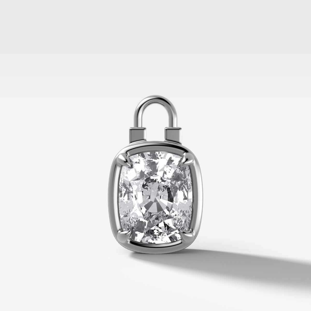 Club Lock Elongated Cushion Attachable Diamond Pendant - GOODSTONE
