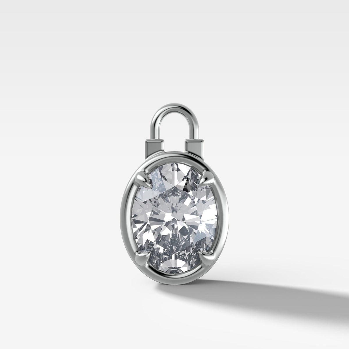 Club Lock Oval Attachable Diamond Pendant - GOODSTONE