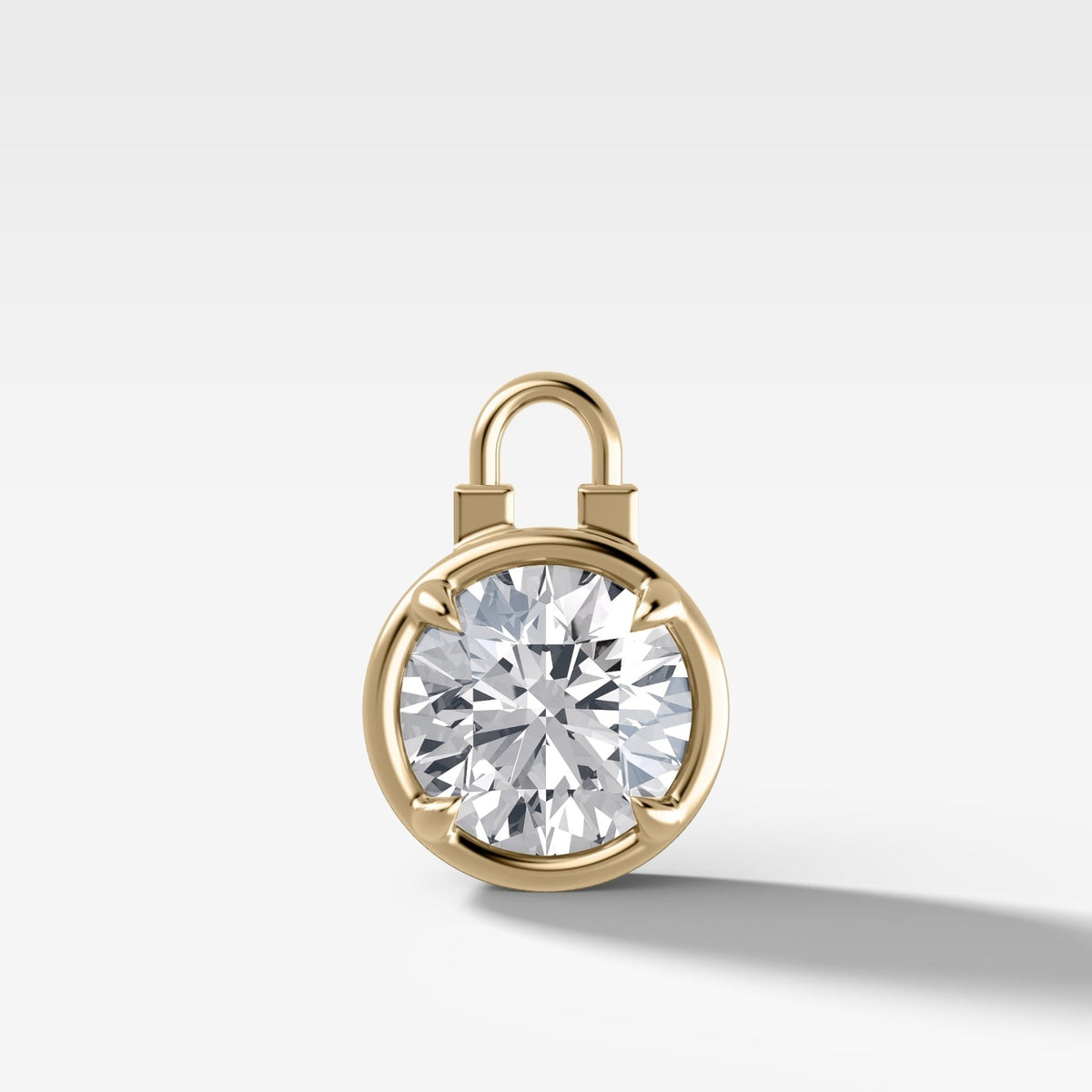 Club Lock Round Attachable Diamond Pendant - GOODSTONE