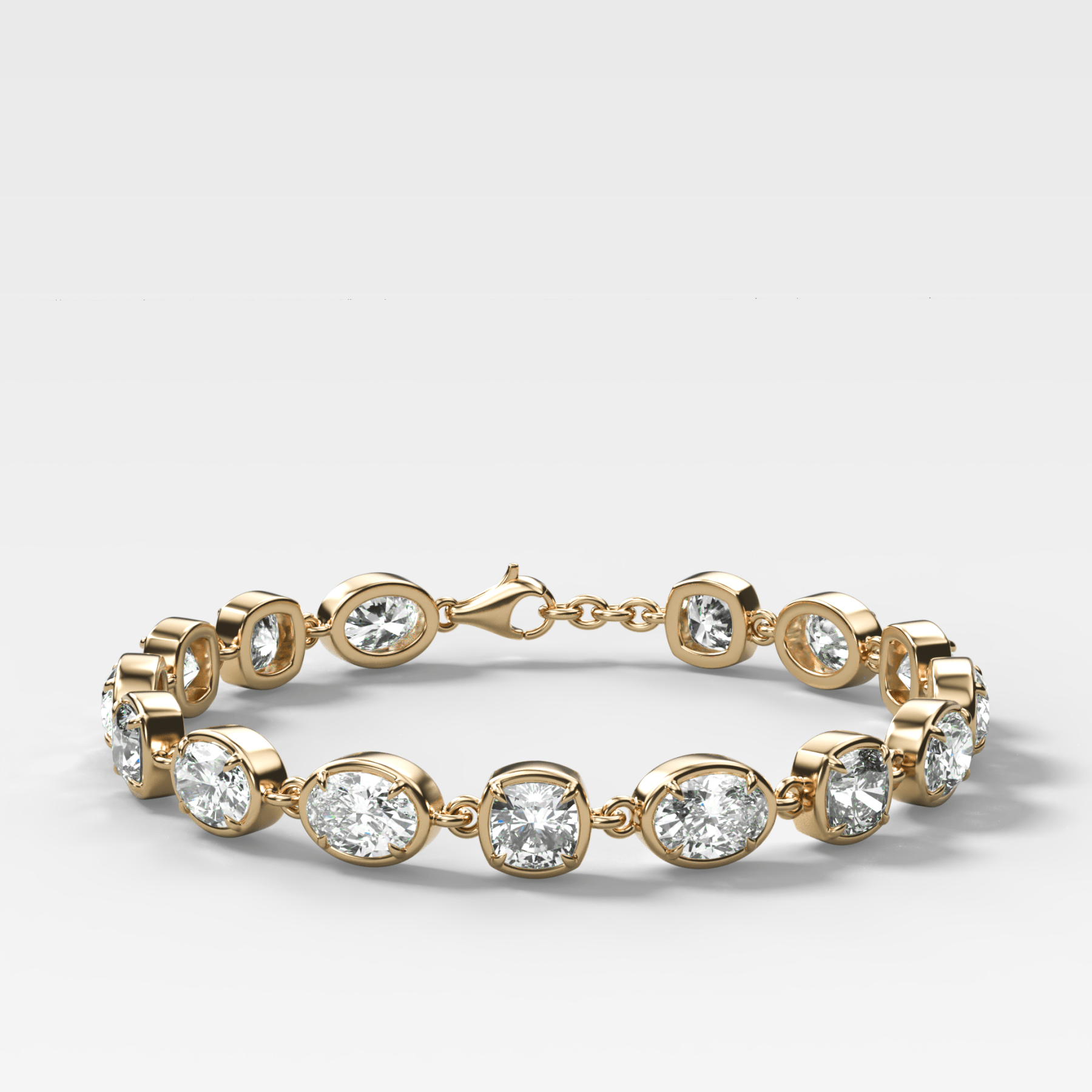 Club Mixed Shape Diamond Bracelet with Cushion and Oval Diamonds (15+ carats) - GOODSTONE