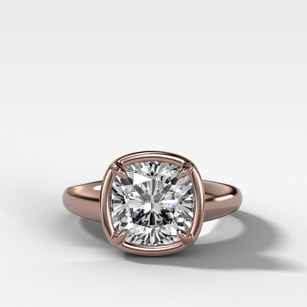 Club Ring Solitaire Engagement Ring With a Cushion Cut Diamond - GOODSTONE