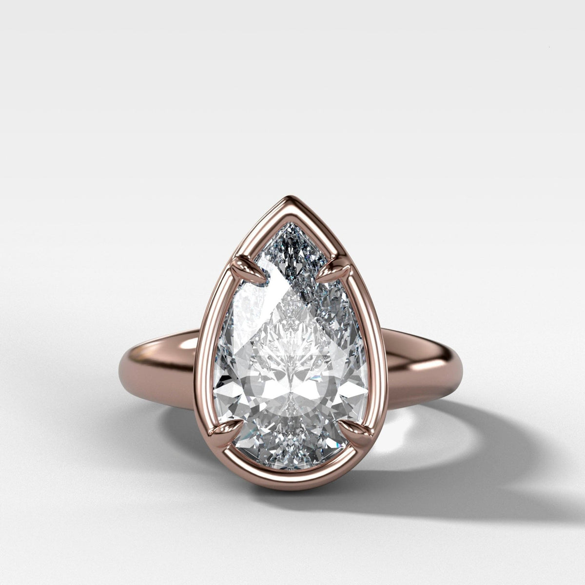 Club Ring Solitaire Engagement Ring With a Pear Cut Diamond - GOODSTONE