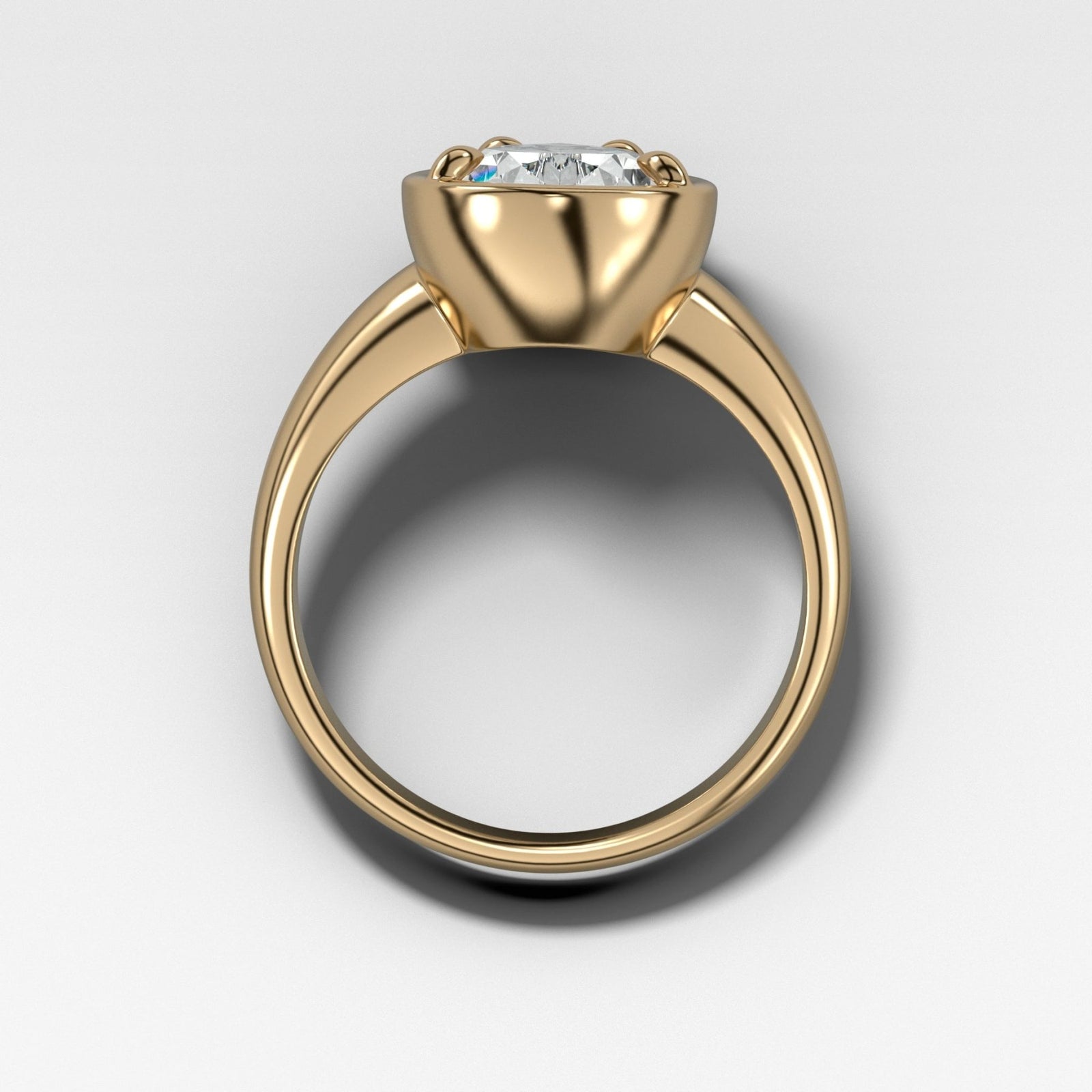 Club Ring Solitaire Engagement Ring With a Pear Cut Diamond - GOODSTONE