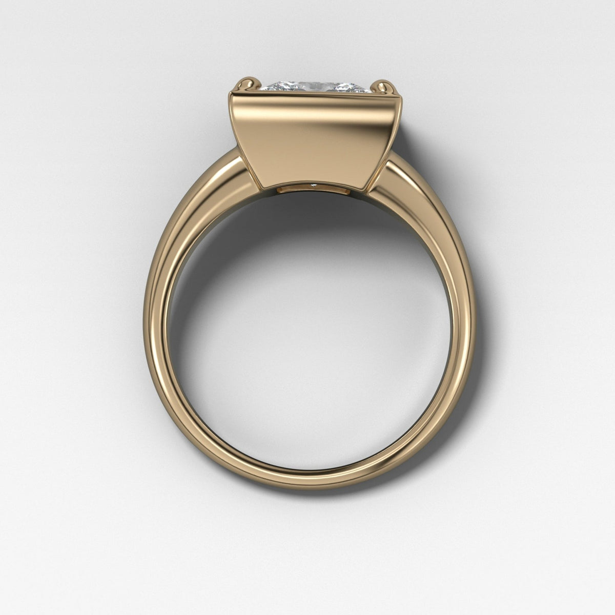 Club Ring Solitaire Engagement Ring With a Princess Cut Diamond - GOODSTONE