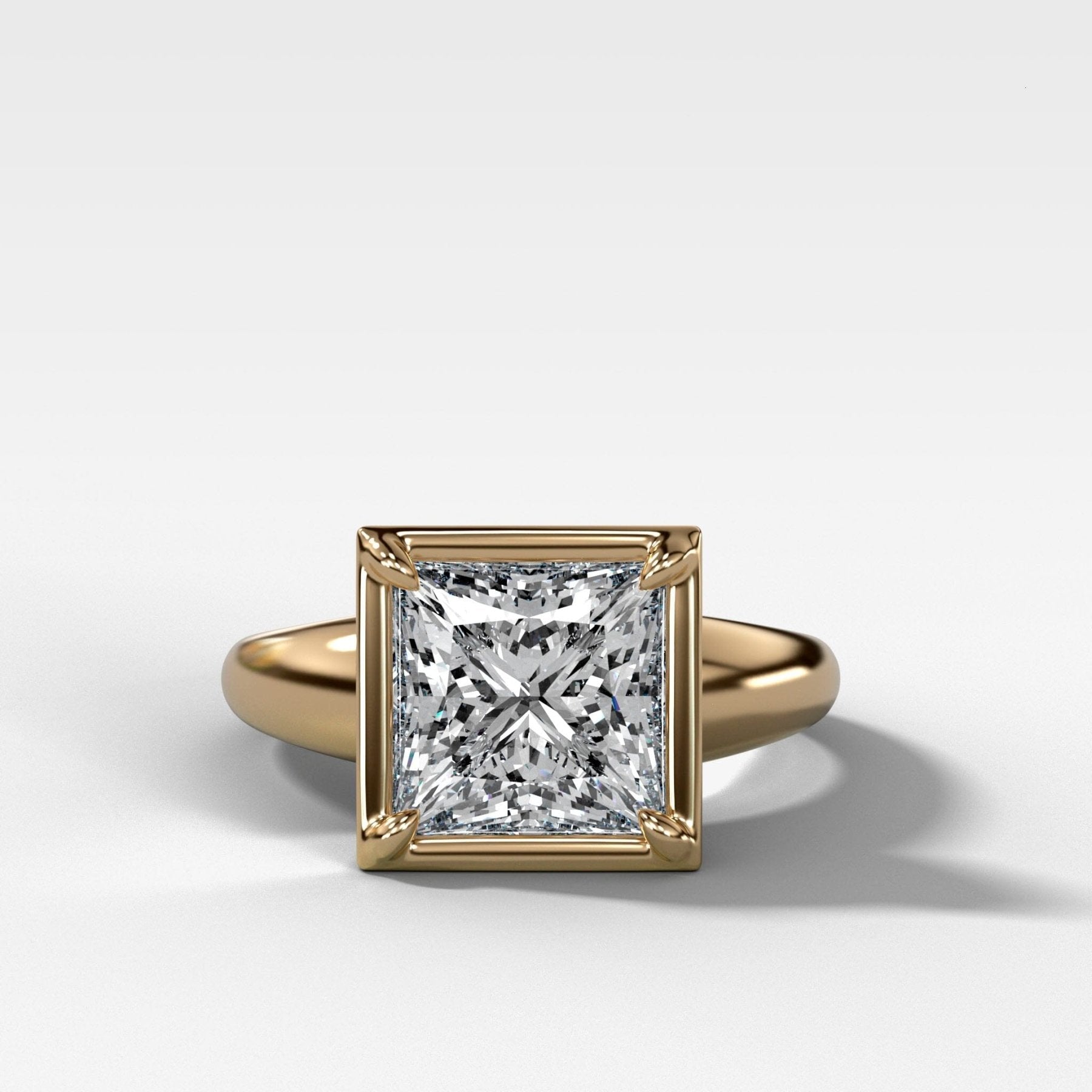 Club Ring Solitaire Engagement Ring With a Princess Cut Diamond - GOODSTONE