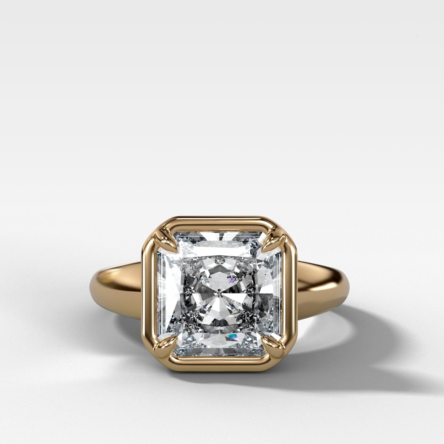 Club Ring Solitaire Engagement Ring With a Radiant Square Cut Diamond - GOODSTONE
