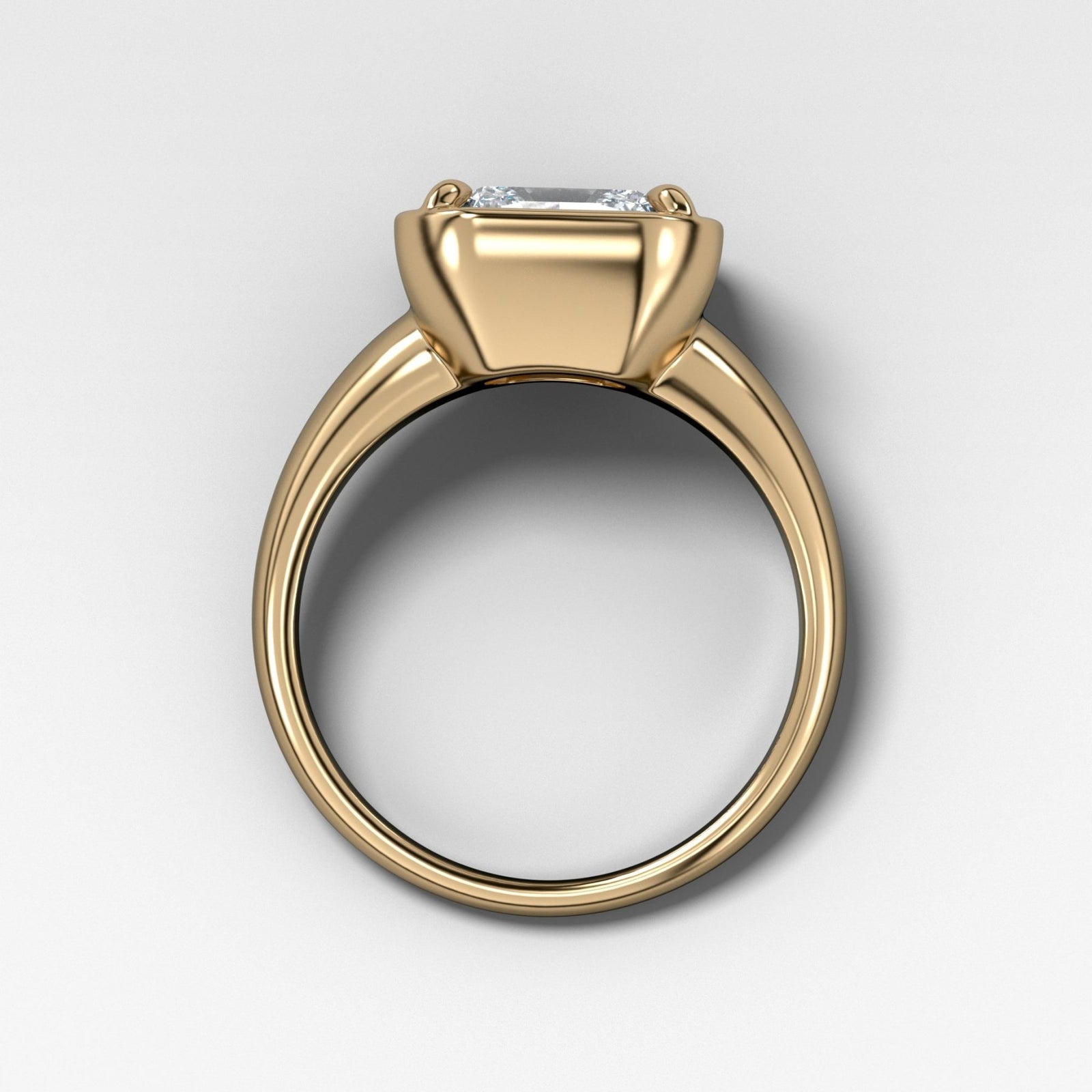 Club Ring Solitaire Engagement Ring With a Radiant Square Cut Diamond - GOODSTONE