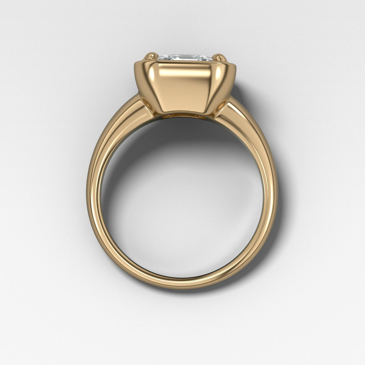 Club Ring Solitaire Engagement Ring With an Asscher Cut Diamond - GOODSTONE