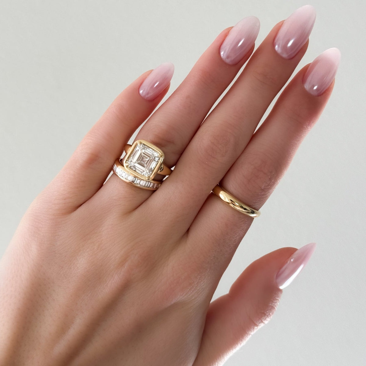 Club Ring Solitaire Engagement Ring With an Asscher Cut Diamond - GOODSTONE