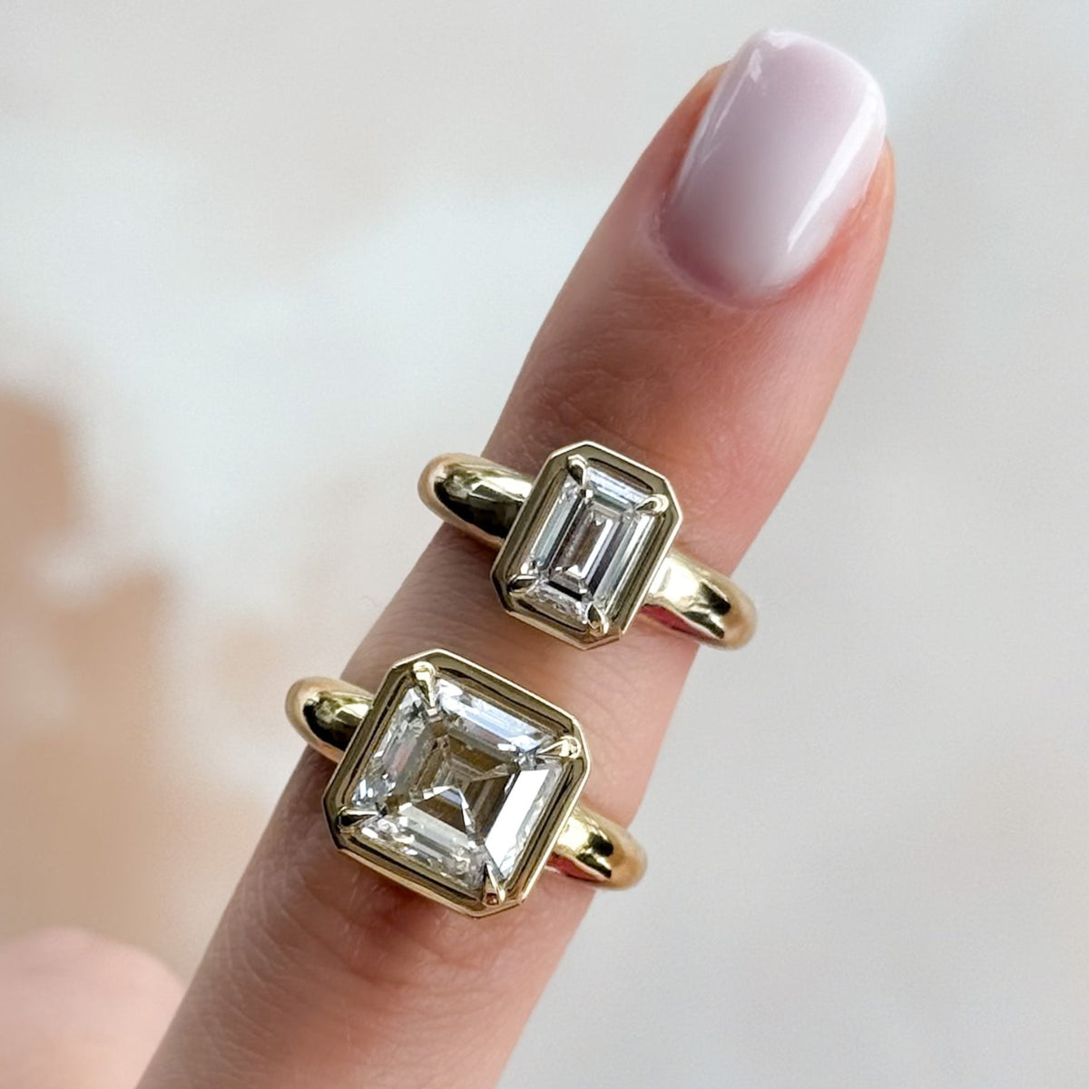 Club Ring Solitaire Engagement Ring With an Emerald Cut Diamond - GOODSTONE