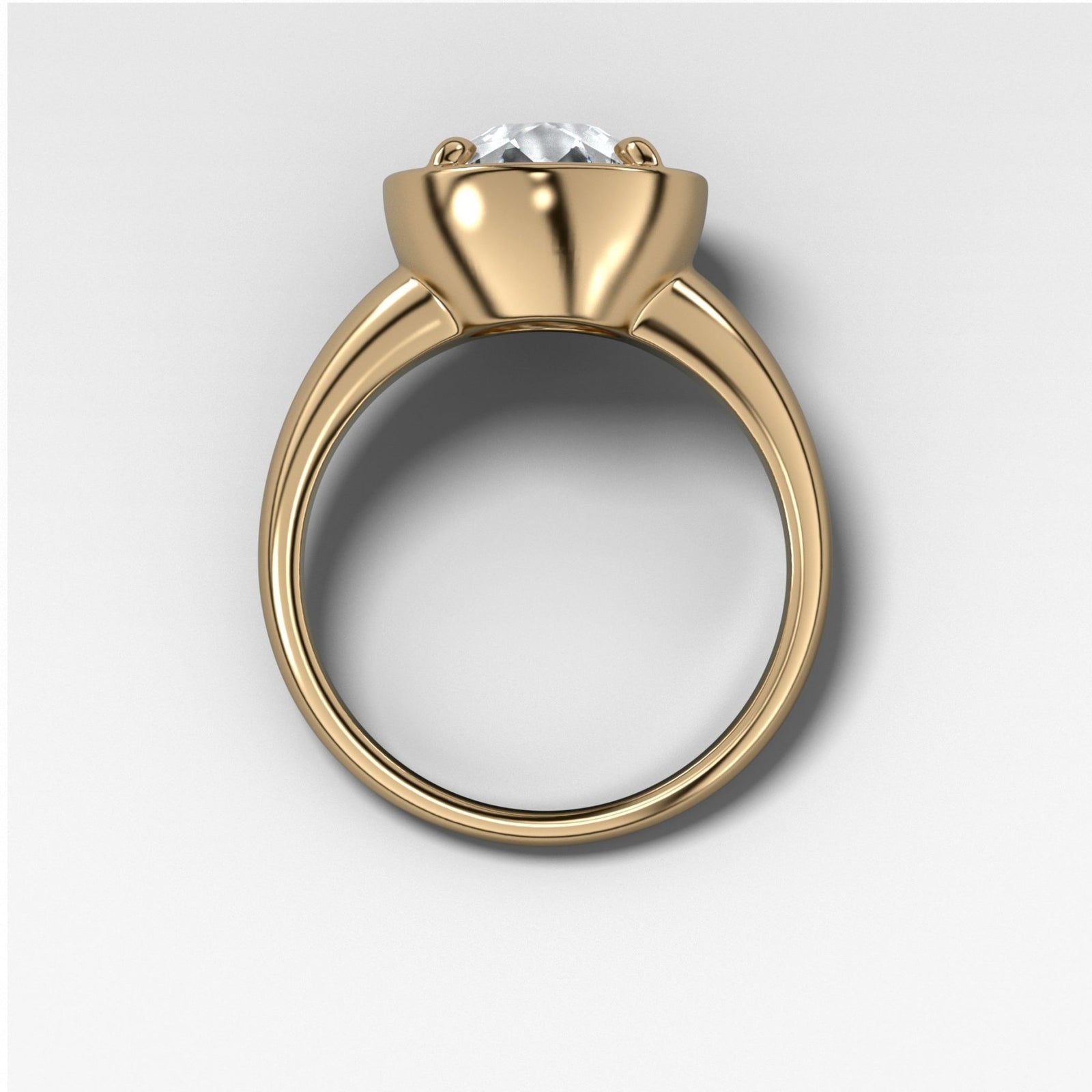 Club Ring Solitaire Engagement Ring With an Old Euro Cut Diamond - GOODSTONE