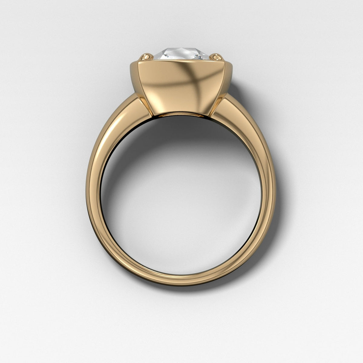 Club Ring Solitaire Engagement Ring With an Old Mine Cut Diamond - GOODSTONE