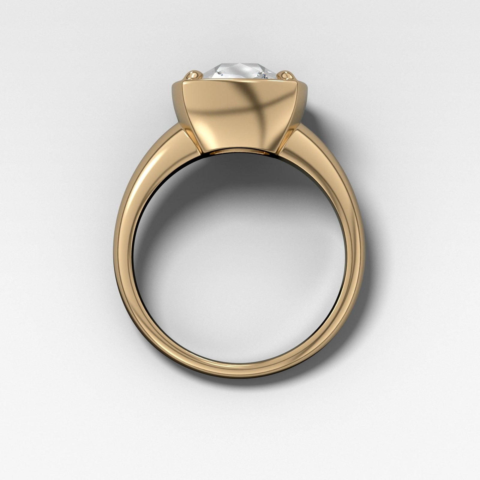 Club Ring Solitaire Engagement Ring With an Old Mine Cut Diamond - GOODSTONE