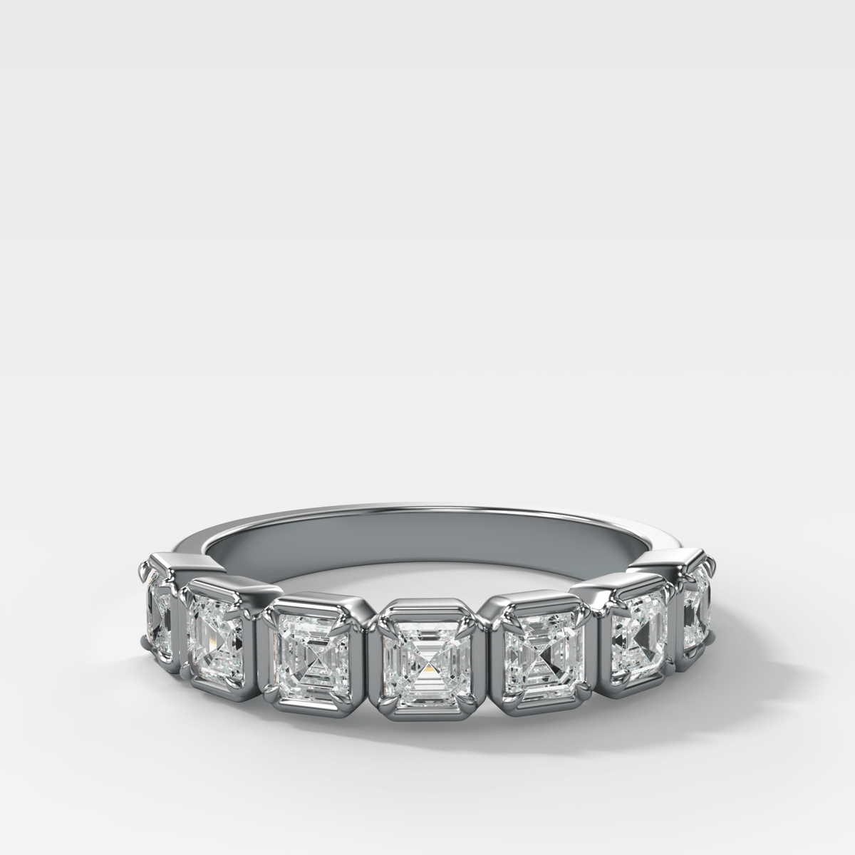 Club Set Wedding Band With Asscher Cuts - GOODSTONE