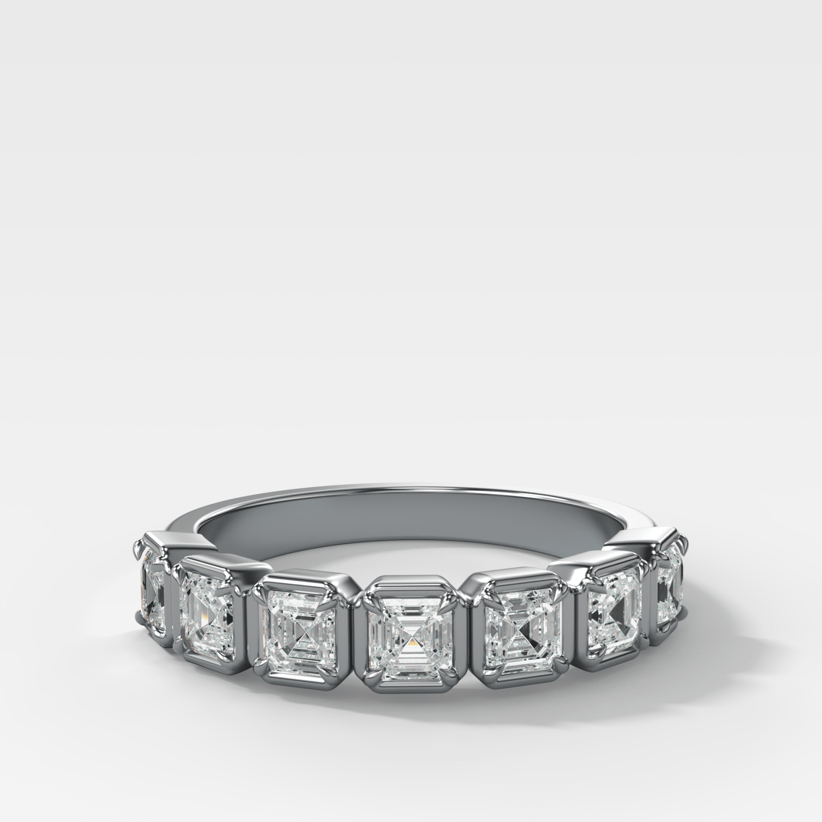 Club Set Wedding Band With Asscher Cuts - GOODSTONE