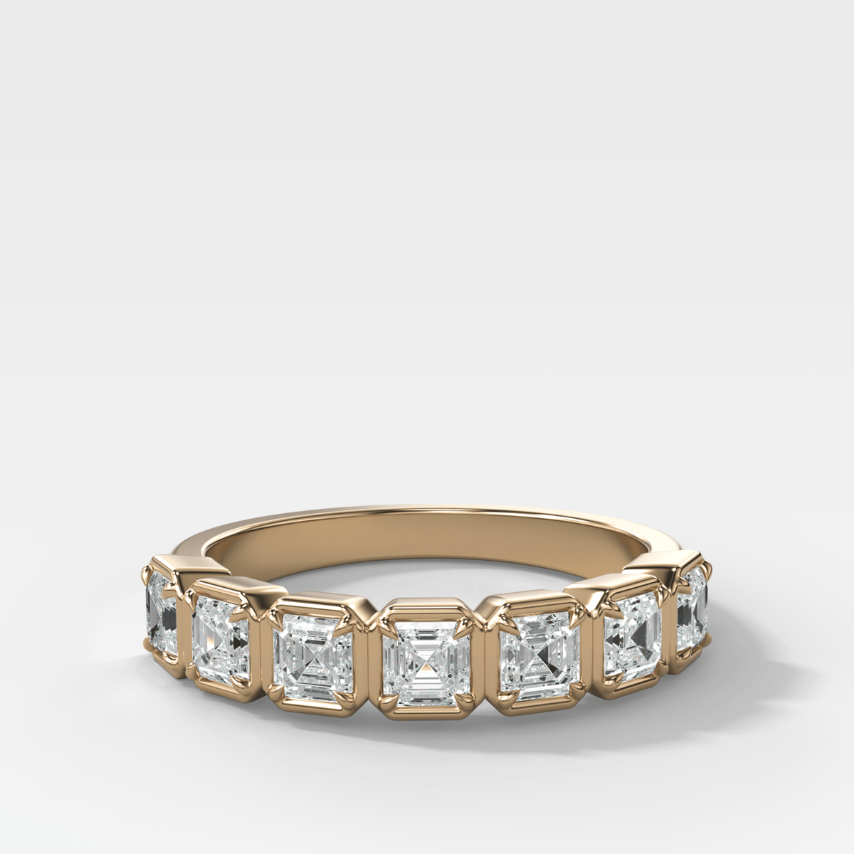 Club Set Wedding Band With Asscher Cuts - GOODSTONE