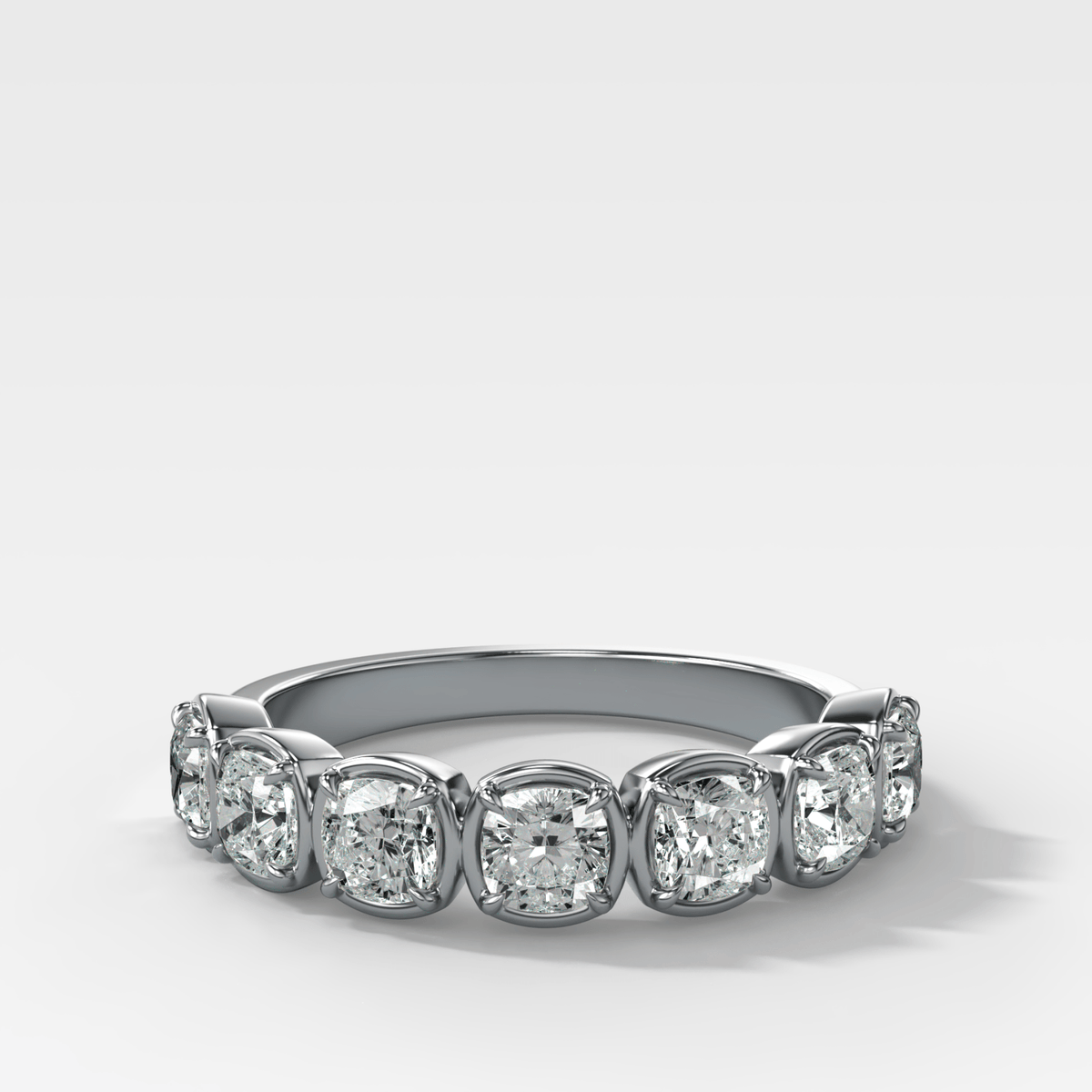 Club Set Wedding Band With Cushion Cuts - GOODSTONE