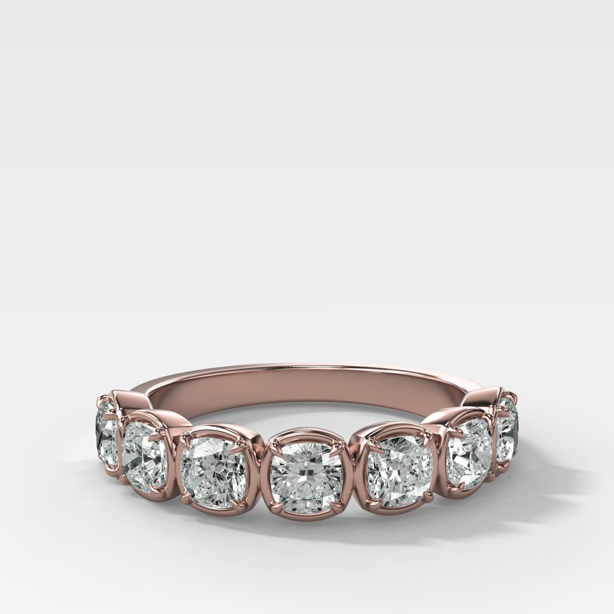 Club Set Wedding Band With Cushion Cuts - GOODSTONE