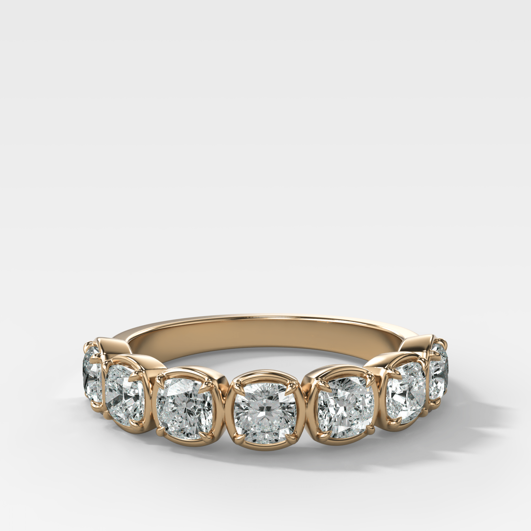 Club Set Wedding Band With Cushion Cuts - GOODSTONE