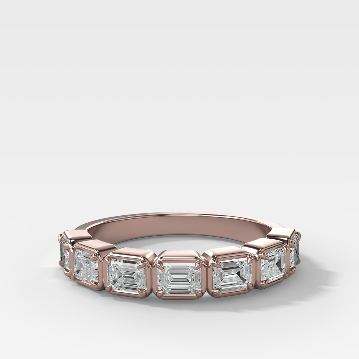 Club Set Wedding Band With East West Emerald Cuts - GOODSTONE