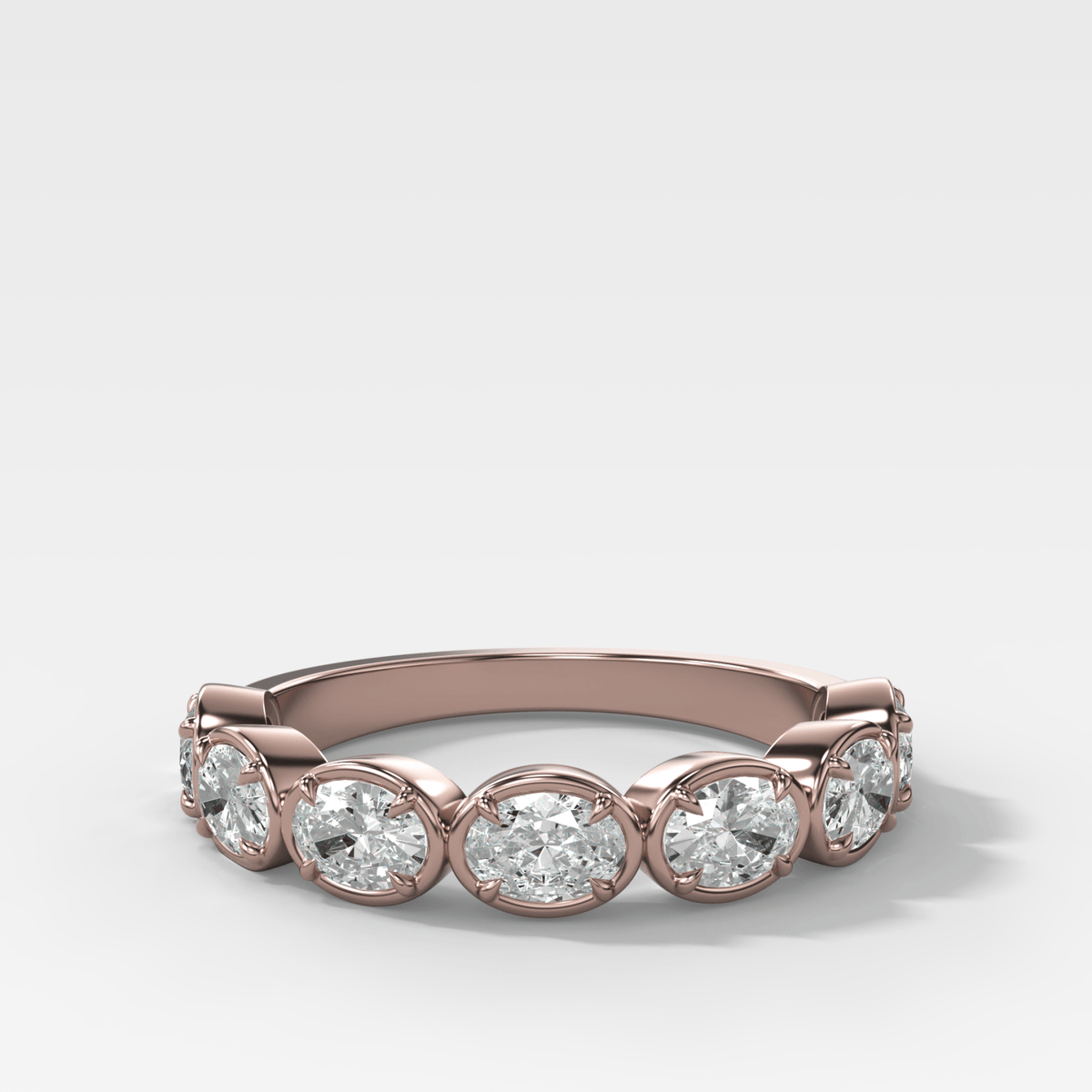 Club Set Wedding Band With East West Oval Cuts - GOODSTONE