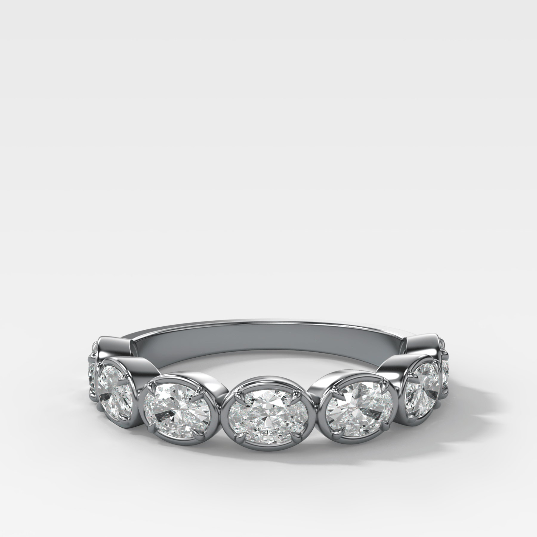 Club Set Wedding Band With East West Oval Cuts - GOODSTONE