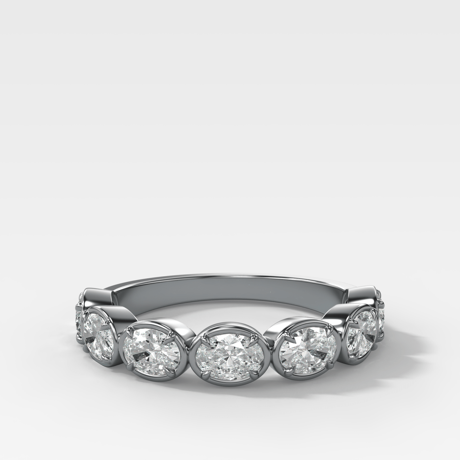 Club Set Wedding Band With East West Oval Cuts - GOODSTONE