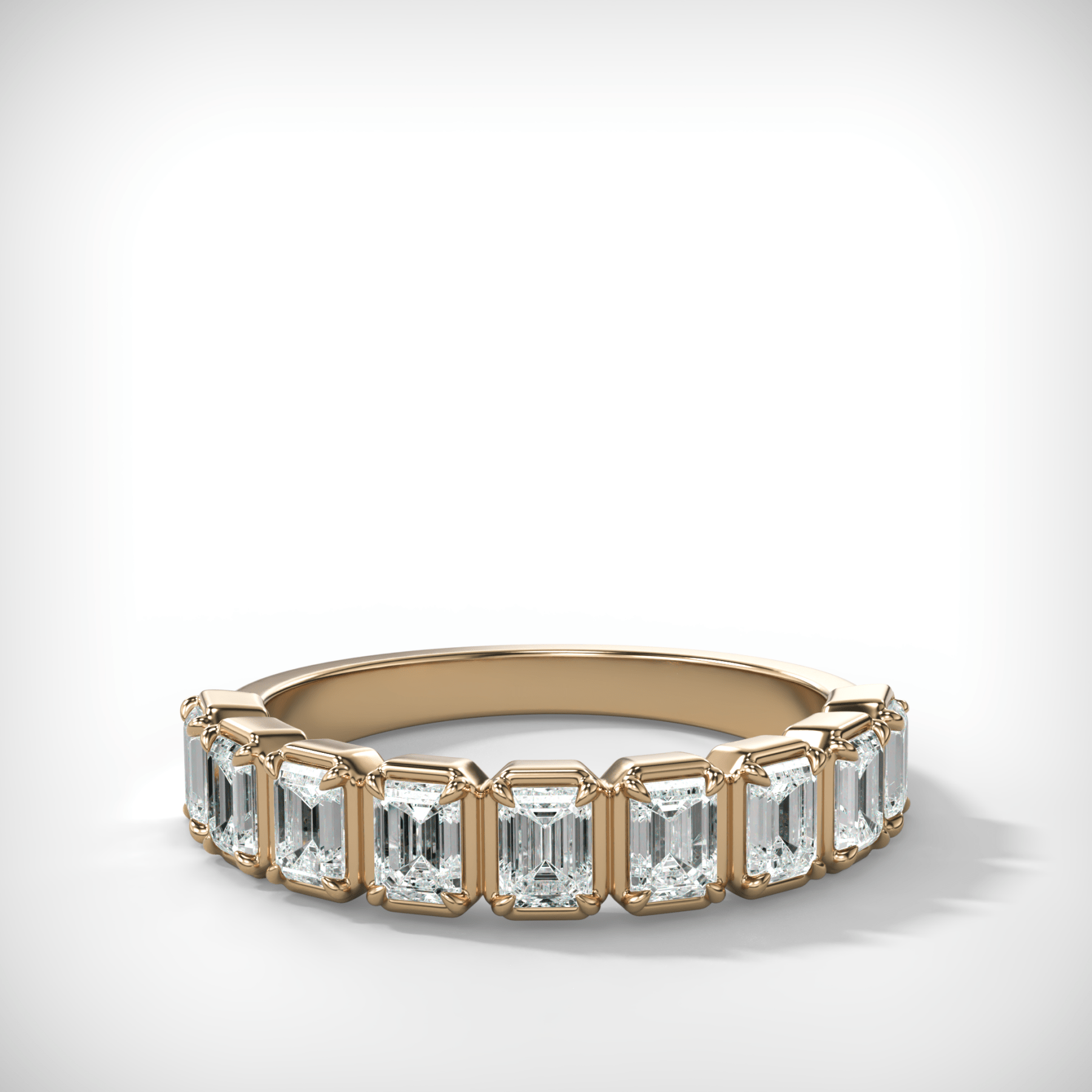 Club Set Wedding Band With Emerald Cuts - GOODSTONE