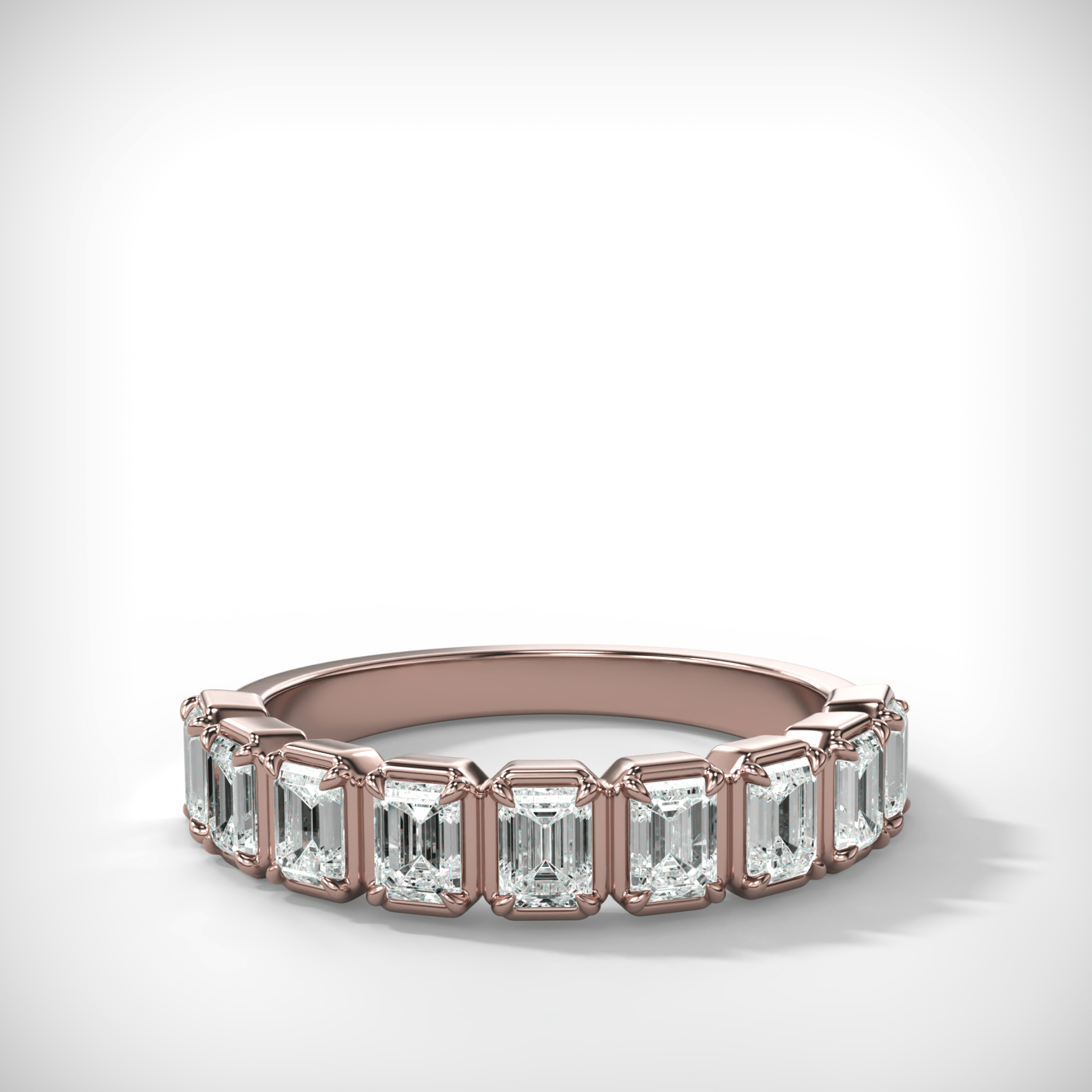 Club Set Wedding Band With Emerald Cuts - GOODSTONE