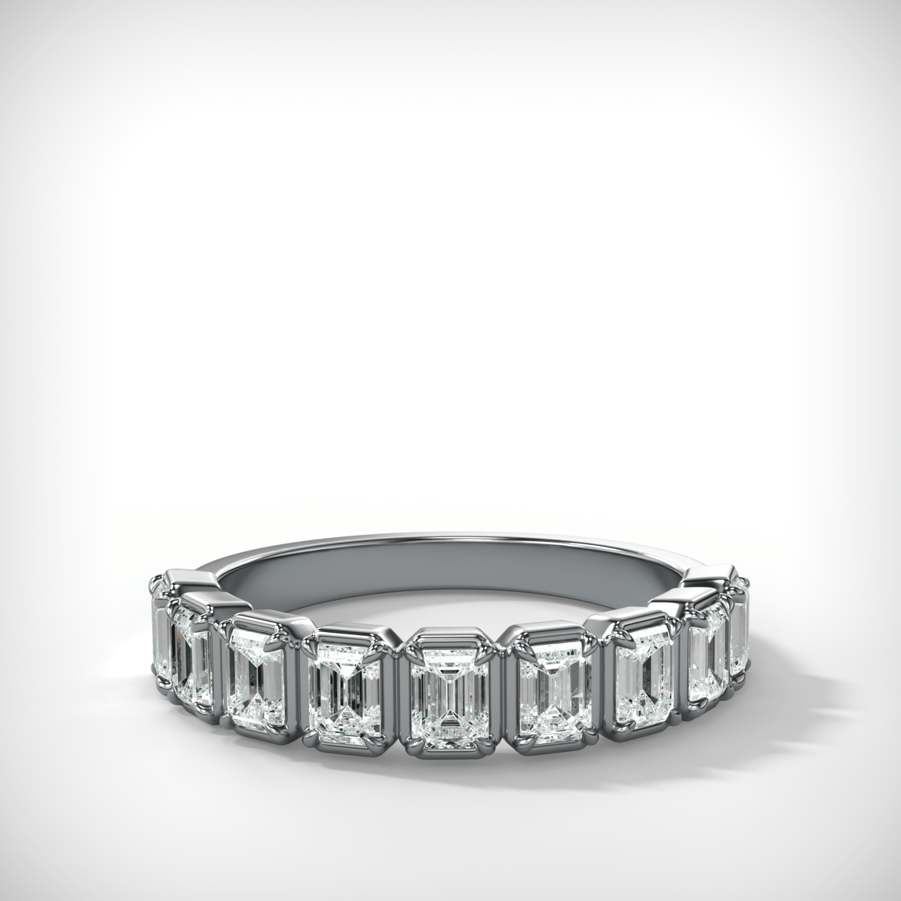 Club Set Wedding Band With Emerald Cuts - GOODSTONE