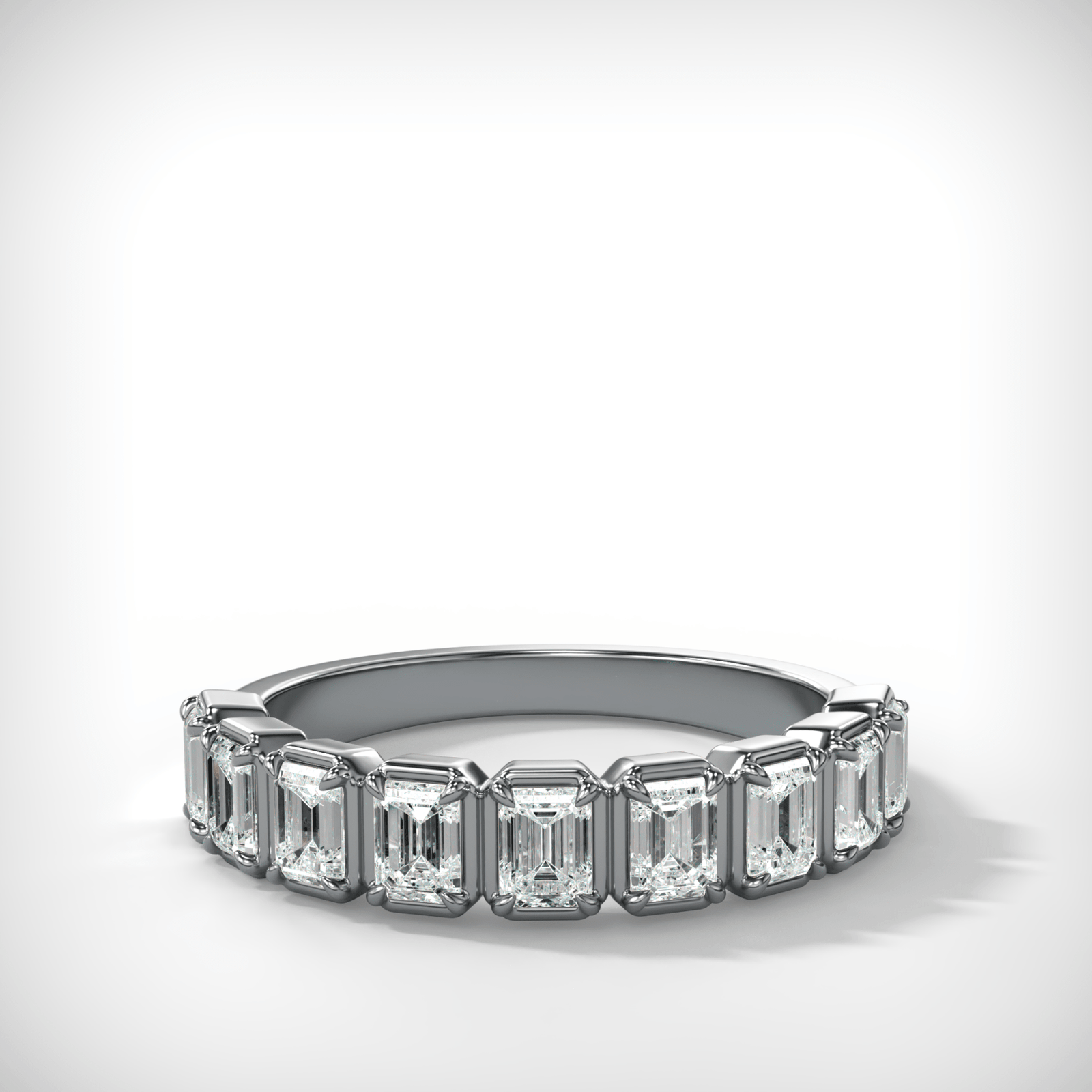 Club Set Wedding Band With Emerald Cuts - GOODSTONE