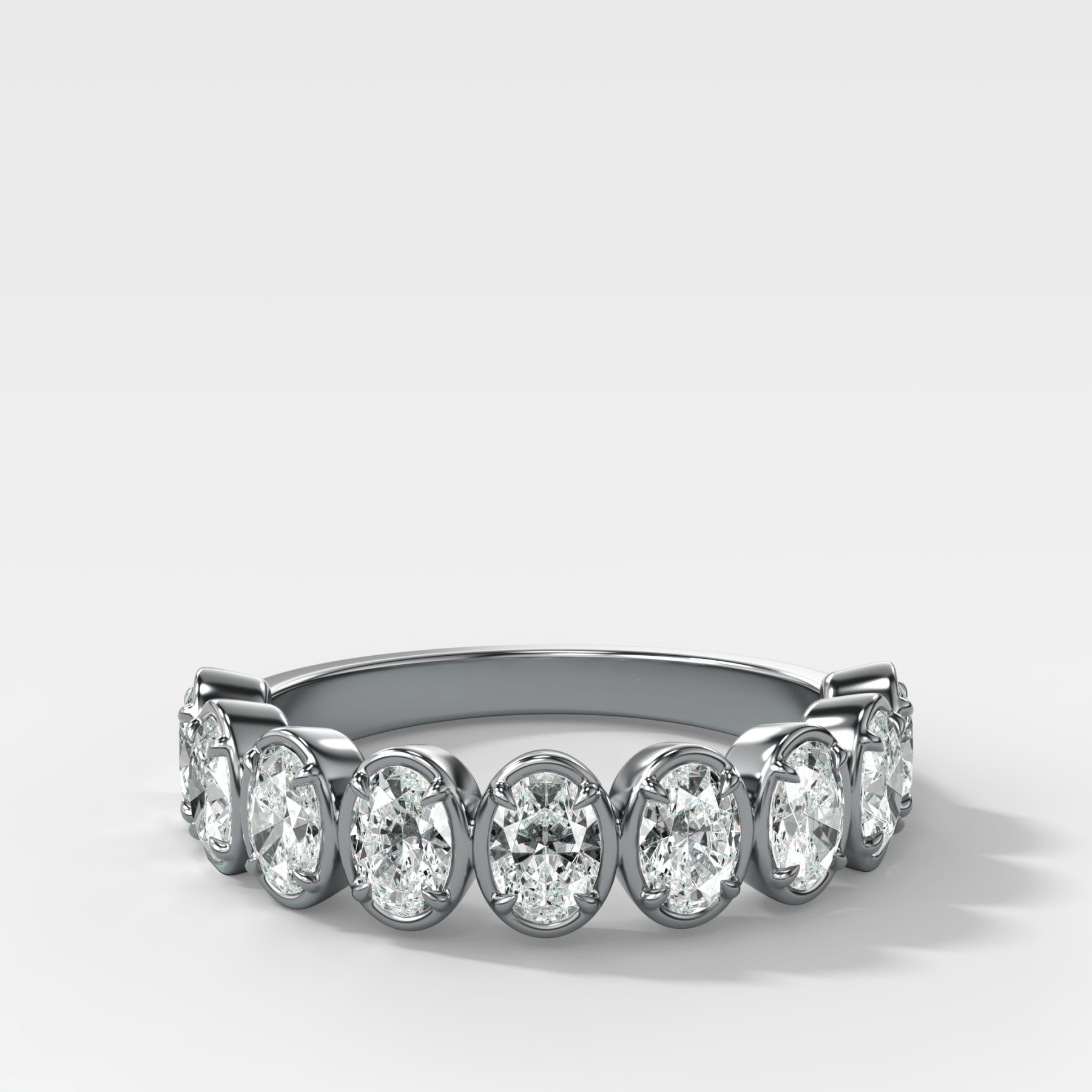 Club Set Wedding Band With North South Oval Cuts - GOODSTONE