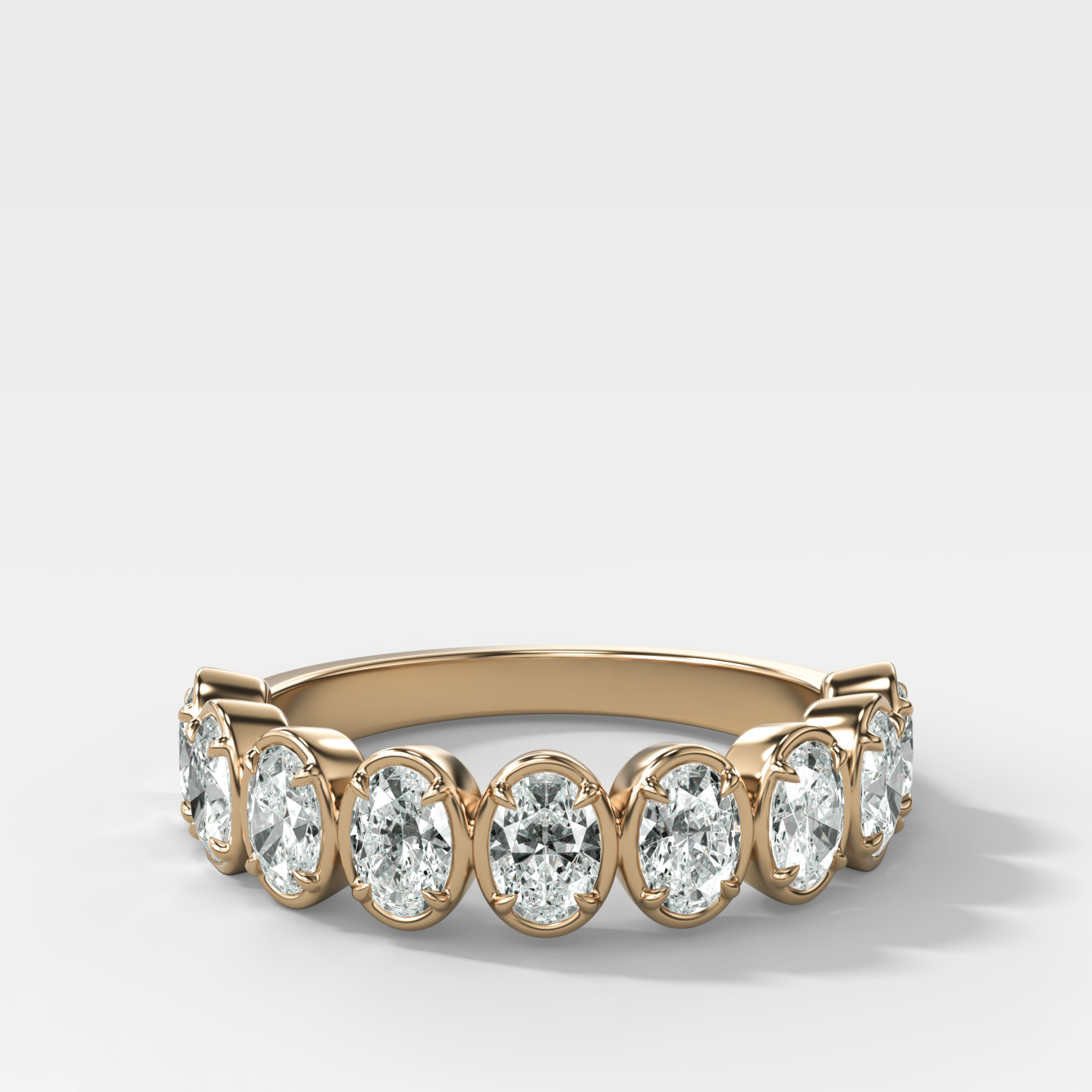 Club Set Wedding Band With North South Oval Cuts - GOODSTONE