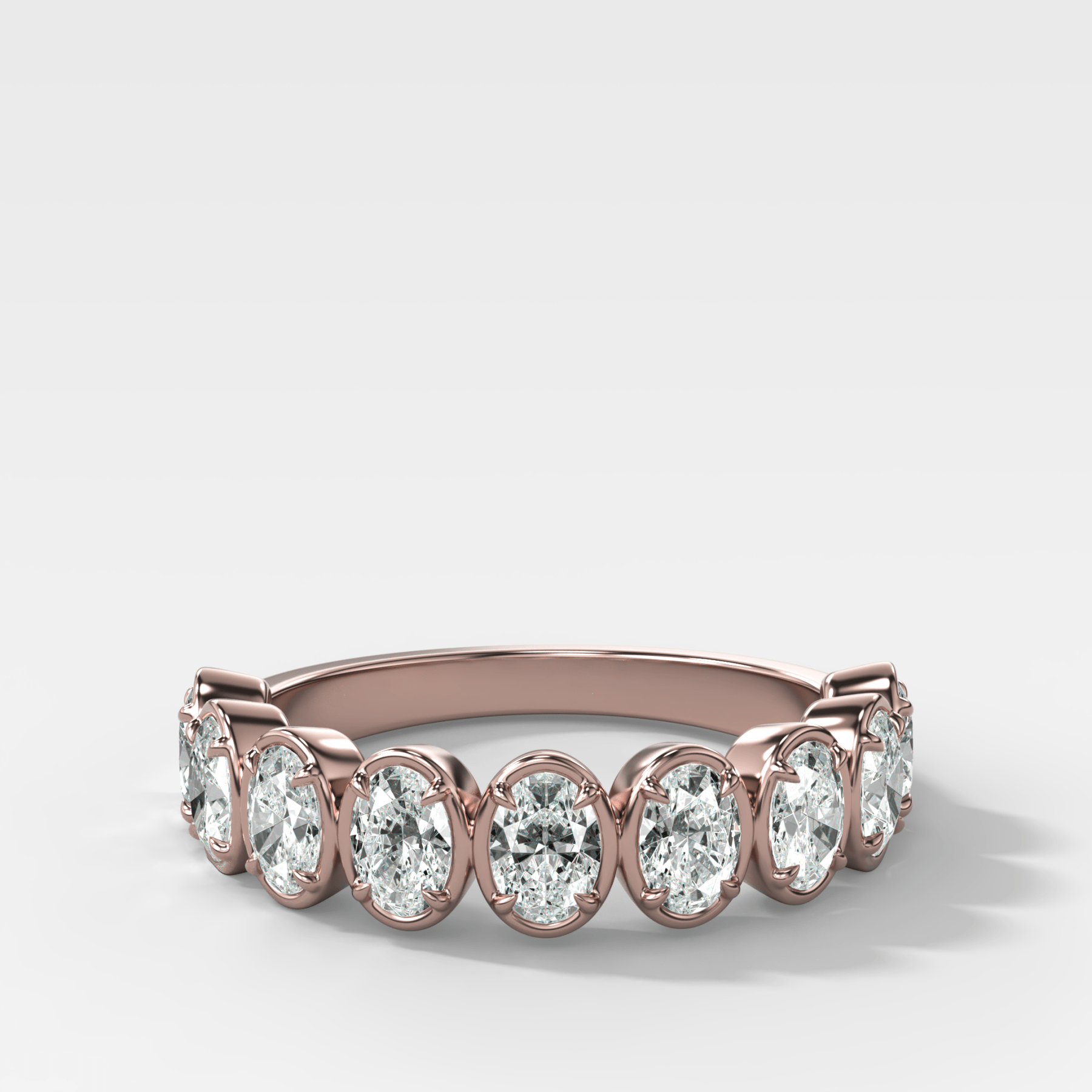 Club Set Wedding Band With North South Oval Cuts - GOODSTONE