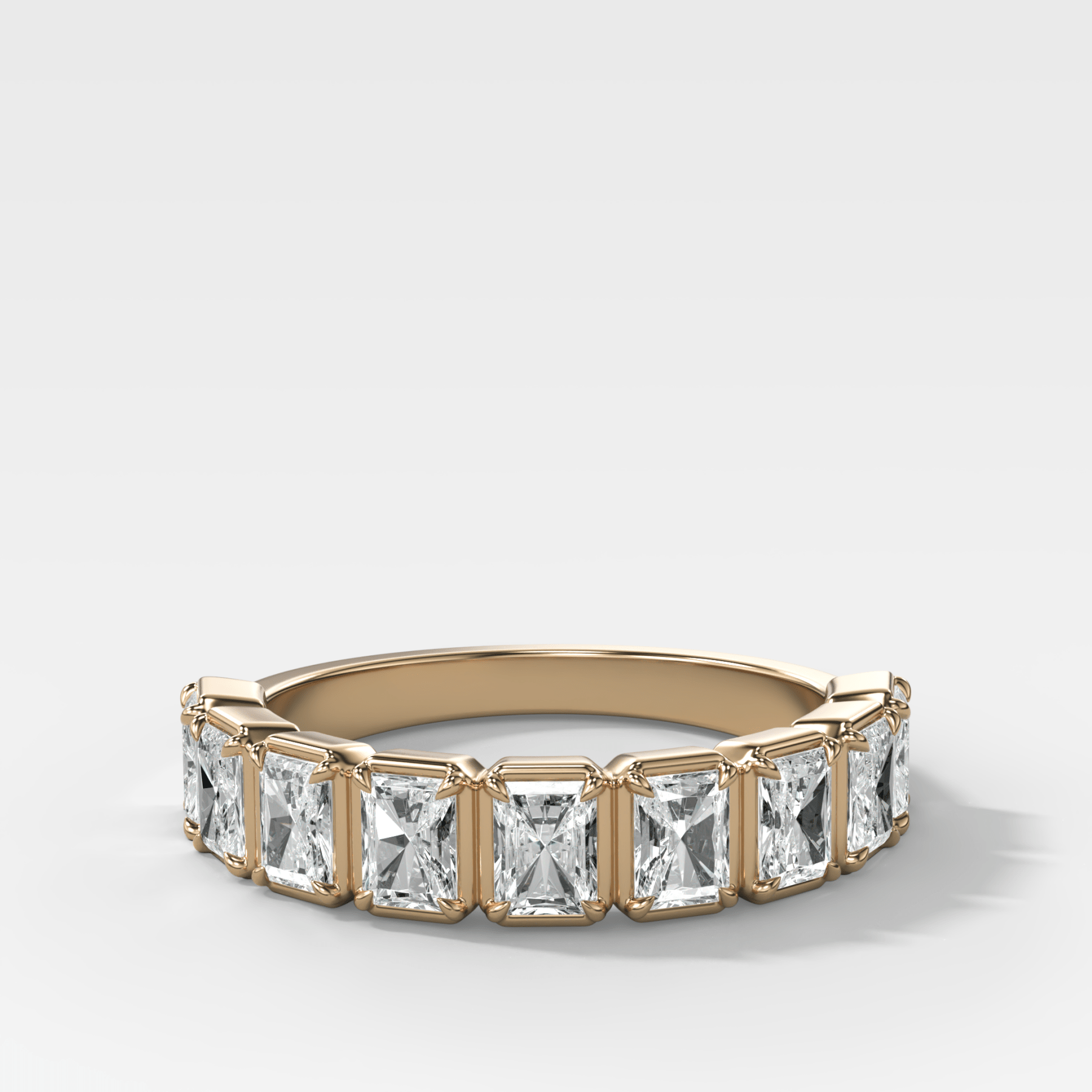 Club Set Wedding Band With North South Radiant Cuts - GOODSTONE