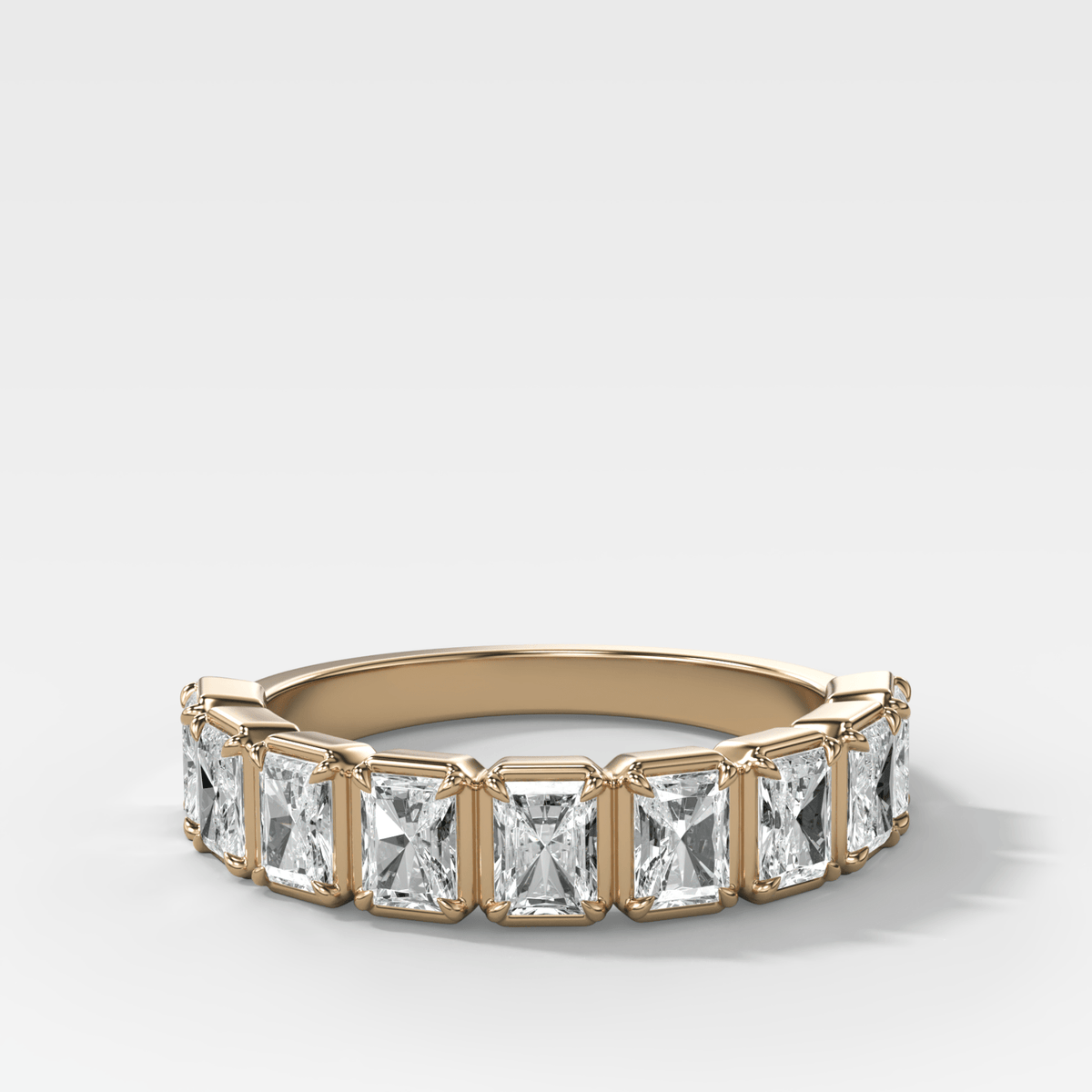 Club Set Wedding Band With North South Radiant Cuts - GOODSTONE