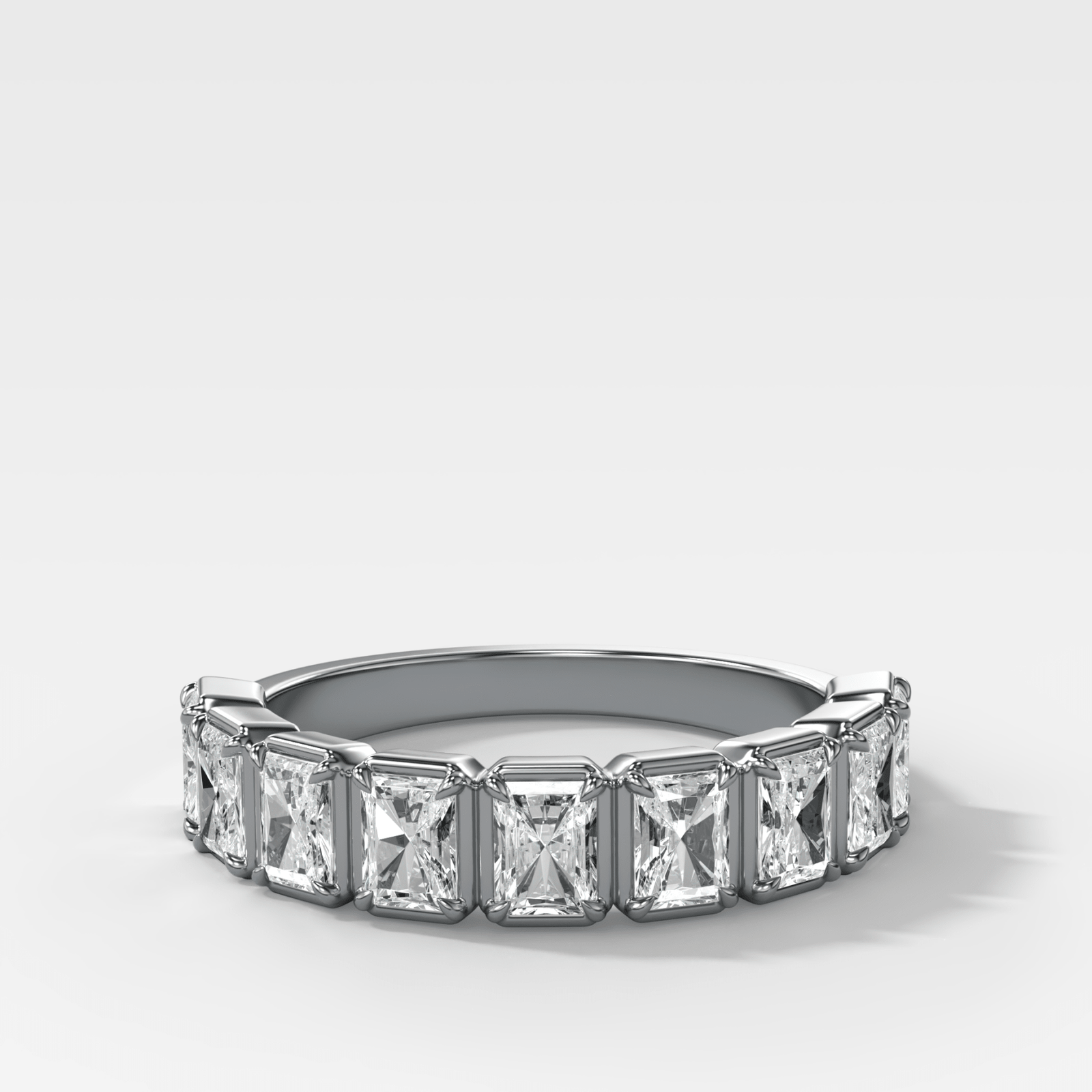 Club Set Wedding Band With North South Radiant Cuts - GOODSTONE